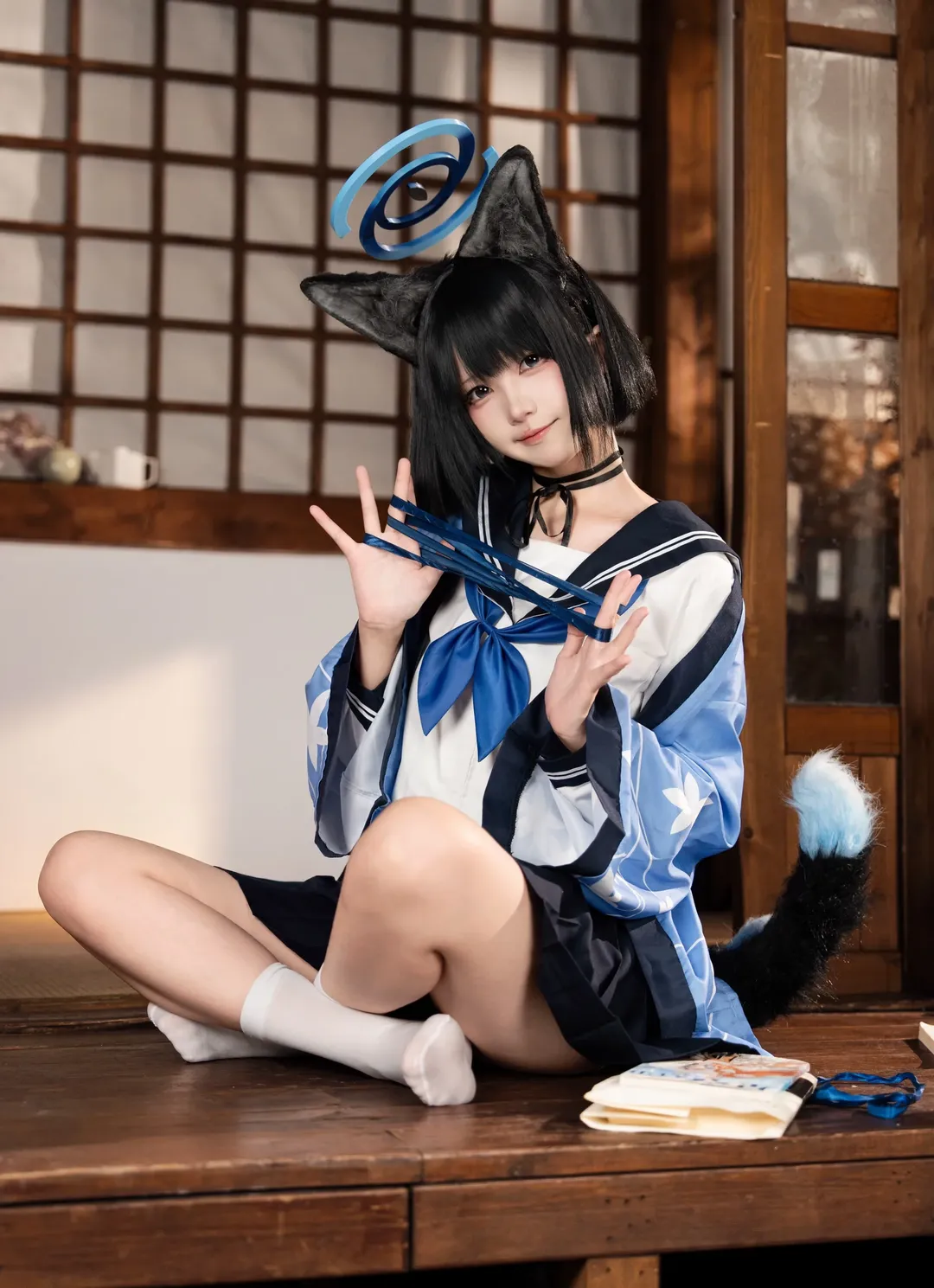【桐生桔梗cos】碧蓝档案里的和风狐耳少女 - 第 1 张
