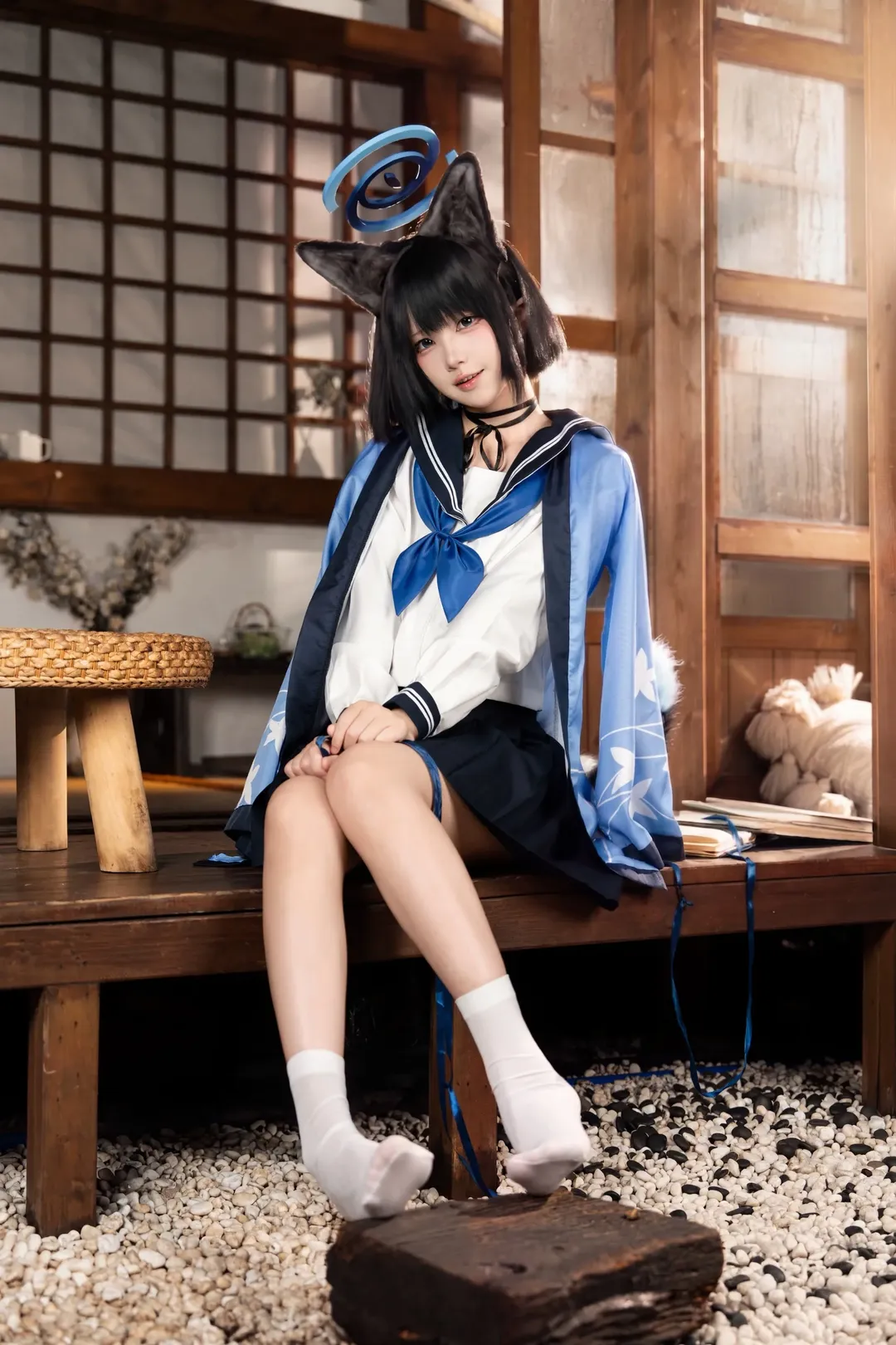 【桐生桔梗cos】碧蓝档案里的和风狐耳少女 - 第 2 张