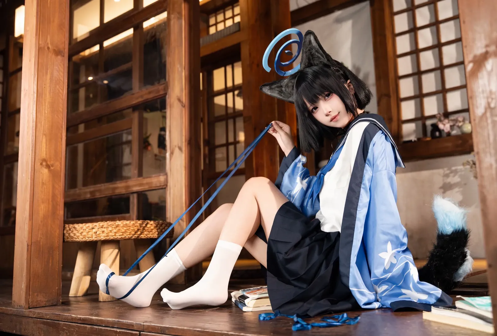 【桐生桔梗cos】碧蓝档案里的和风狐耳少女 - 第 3 张