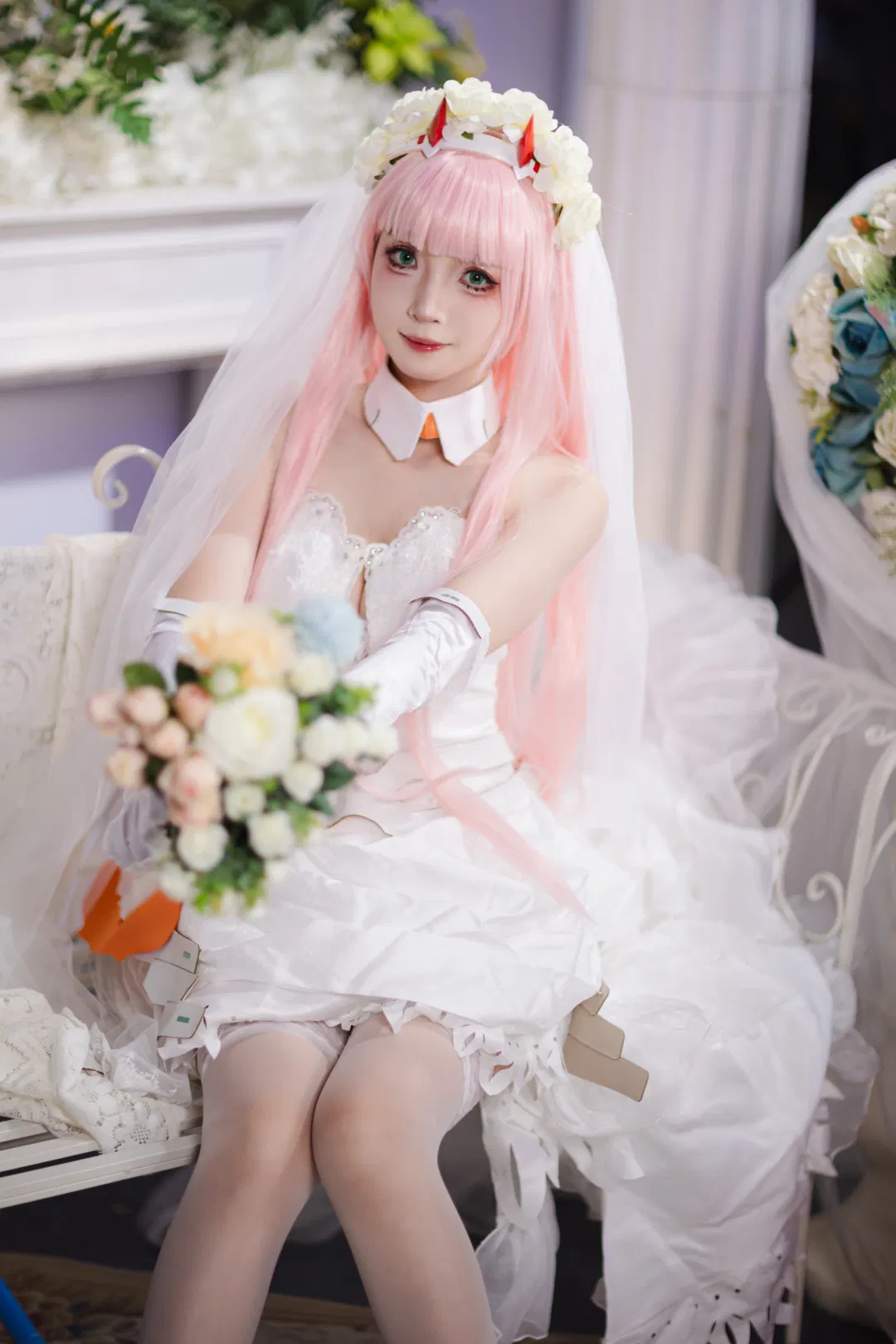 【02cos】萤火虫漫展神牛展台的白色婚纱造型 - 第 3 张