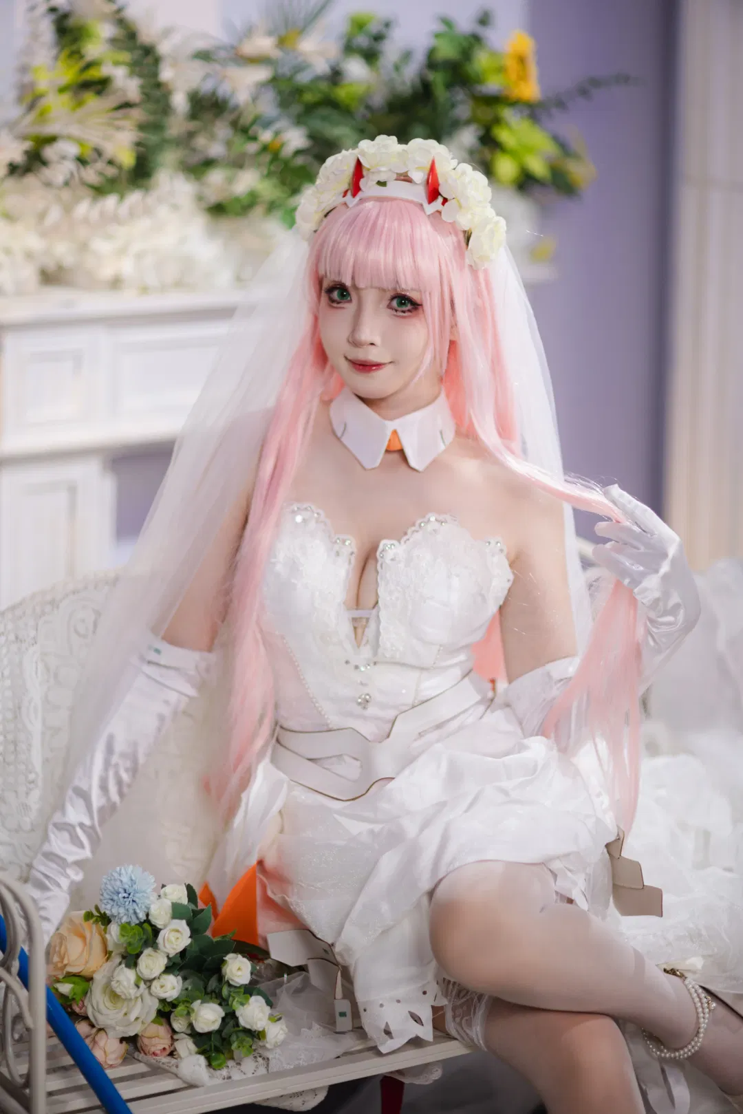 【02cos】萤火虫漫展神牛展台的白色婚纱造型 - 第 4 张