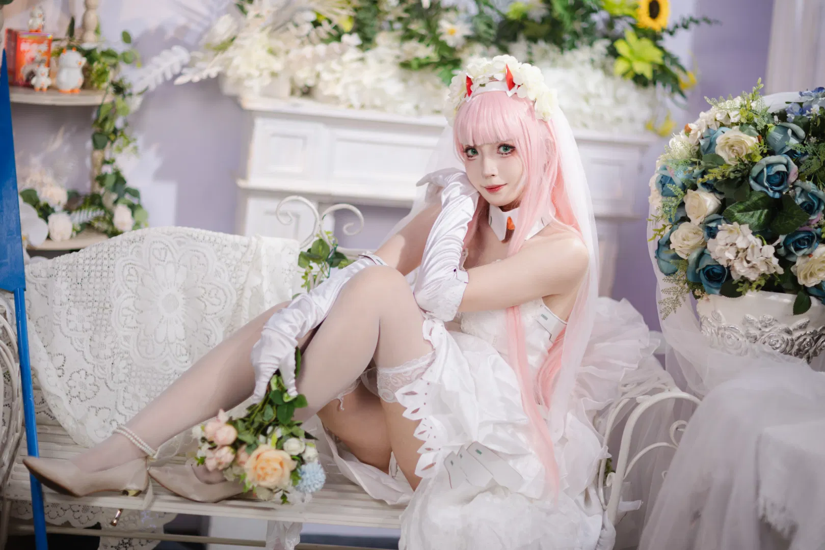 【02cos】萤火虫漫展神牛展台的白色婚纱造型 - 第 5 张