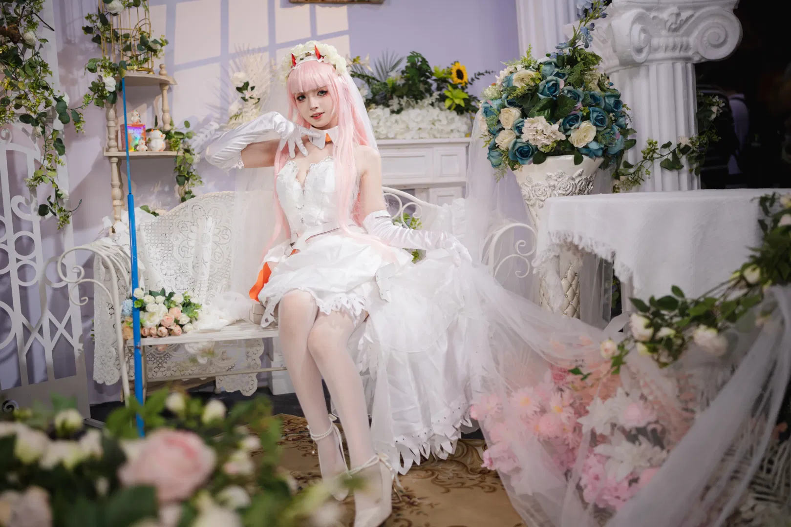 【02cos】萤火虫漫展神牛展台的白色婚纱造型 - 第 9 张