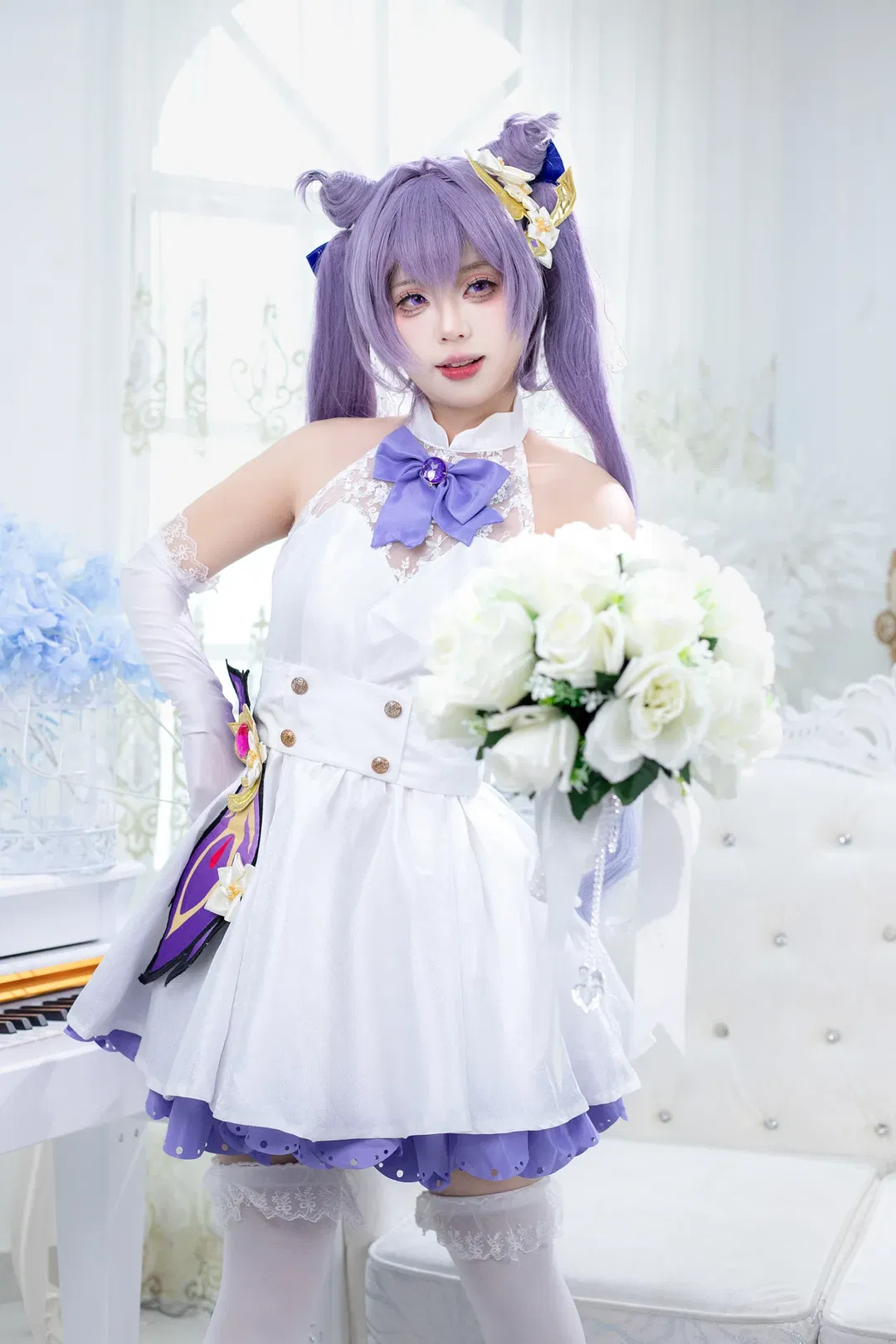 【刻晴cos】原神玉衡星的純白花嫁衍生嘗試 - 第 4 張