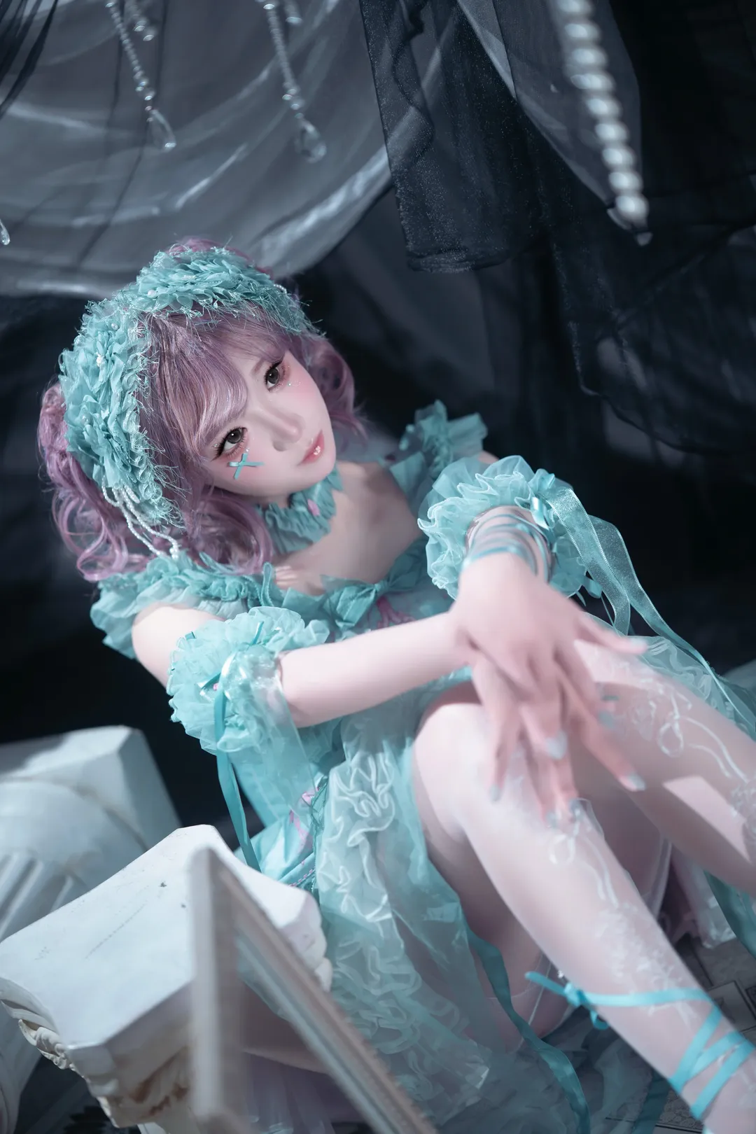 失梦乐园Lolita洋装摄影，青蓝色的梦幻人偶 - 第 1 张