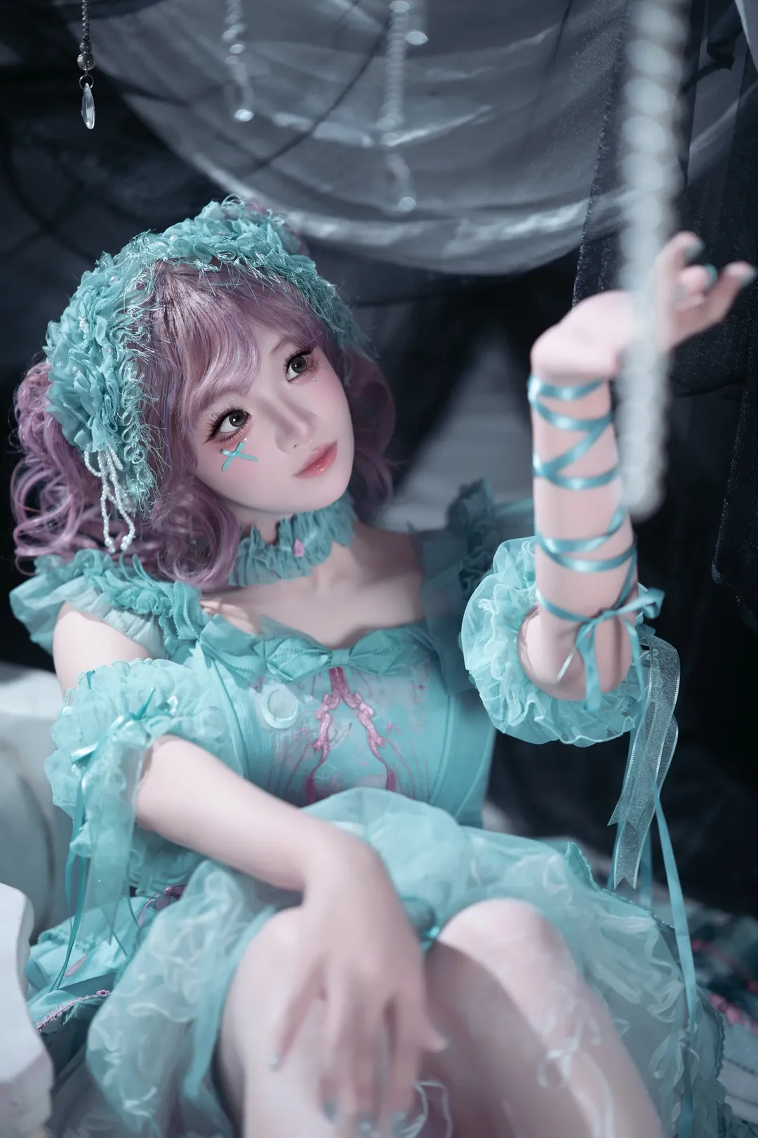 失梦乐园Lolita洋装摄影，青蓝色的梦幻人偶 - 第 4 张