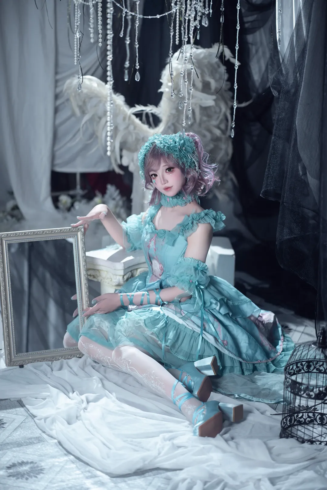 失梦乐园Lolita洋装摄影，青蓝色的梦幻人偶 - 第 6 张