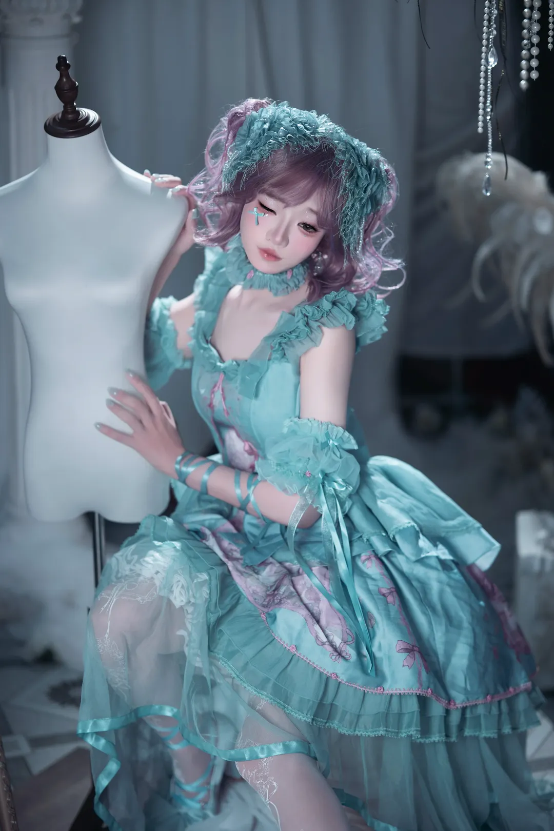 失梦乐园Lolita洋装摄影，青蓝色的梦幻人偶 - 第 7 张