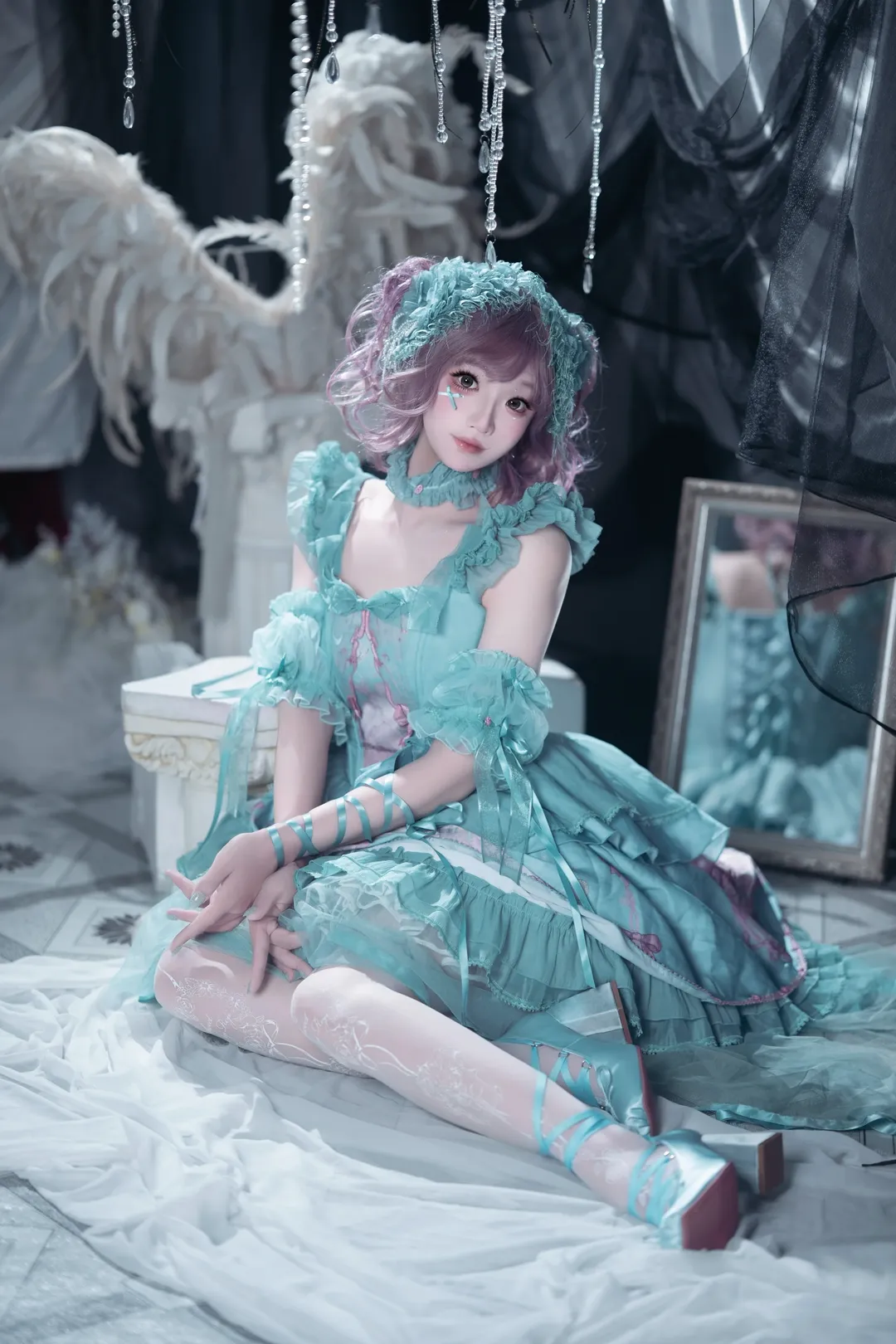 失梦乐园Lolita洋装摄影，青蓝色的梦幻人偶 - 第 8 张