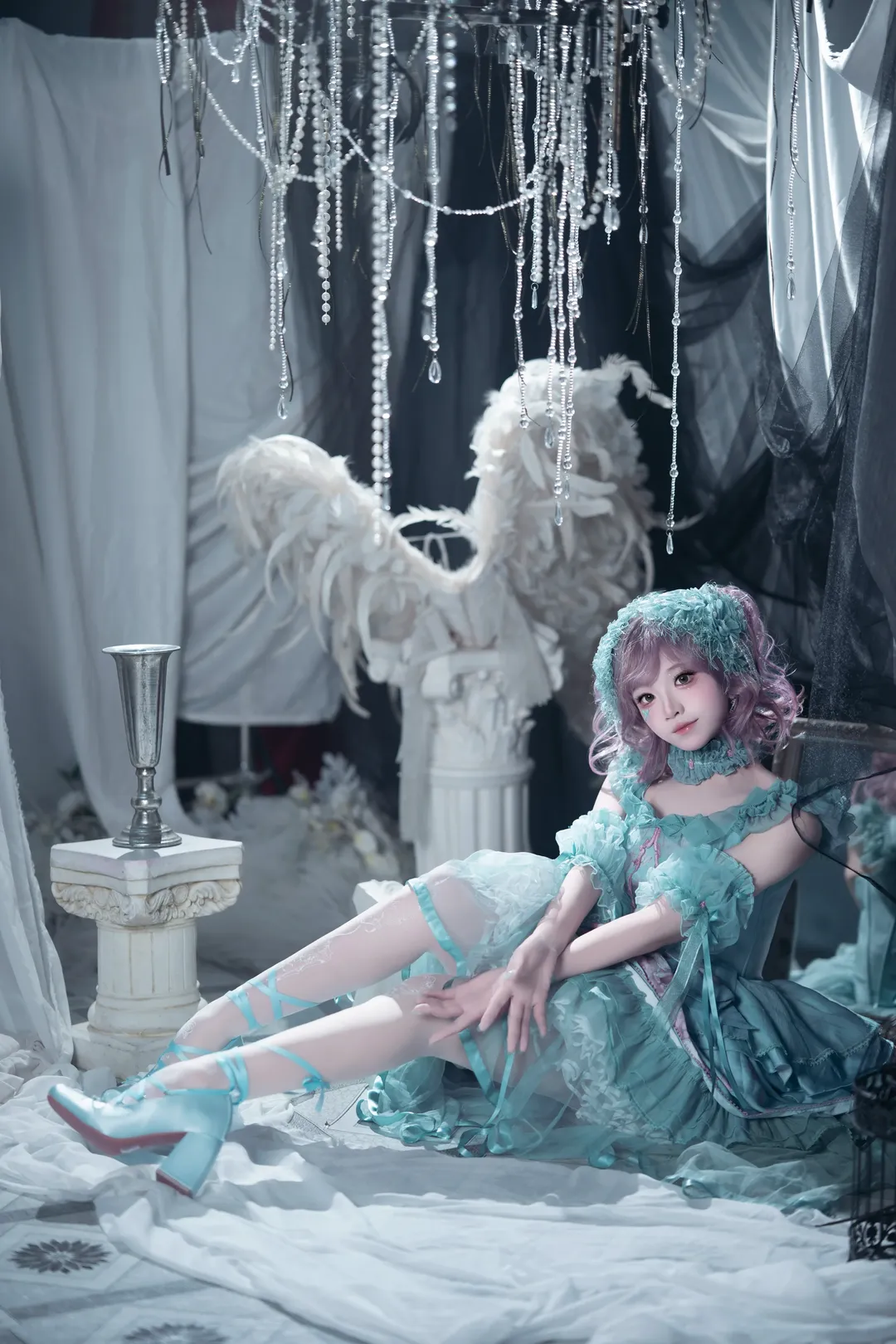 失梦乐园Lolita洋装摄影，青蓝色的梦幻人偶 - 第 9 张
