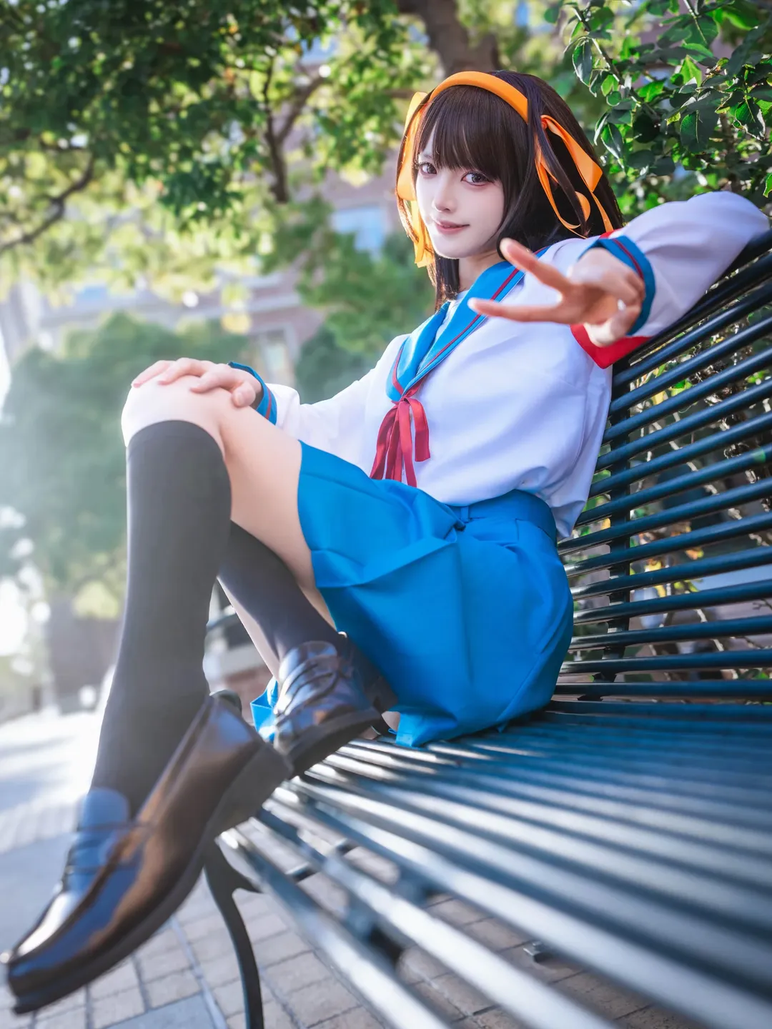 【凉宫春日cos】凉宫春日的忧郁经典水手服外拍 - 第 3 张