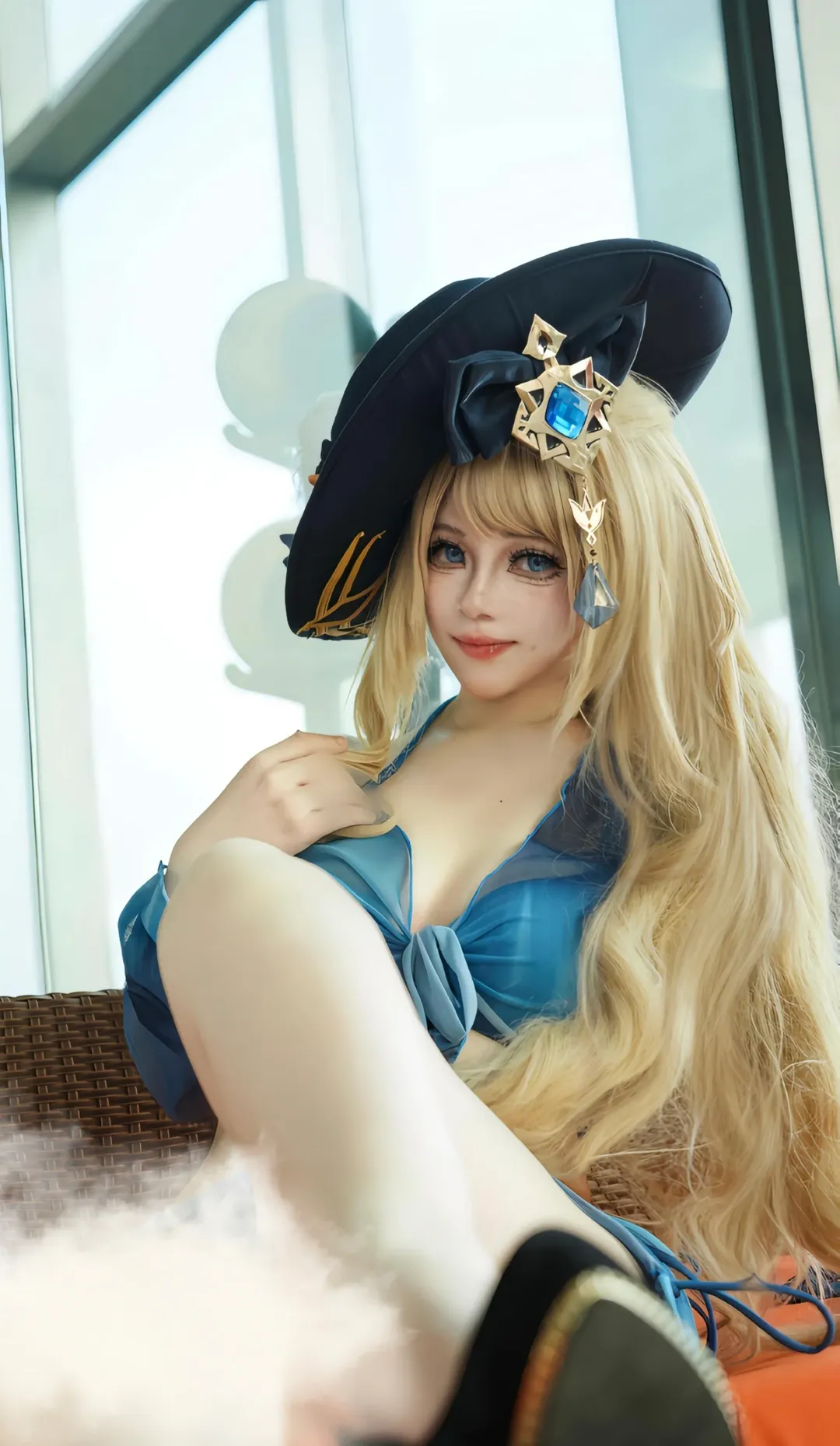 【娜維婭cos】海邊私設的藍色透視泳裝寫真 - 第 2 張