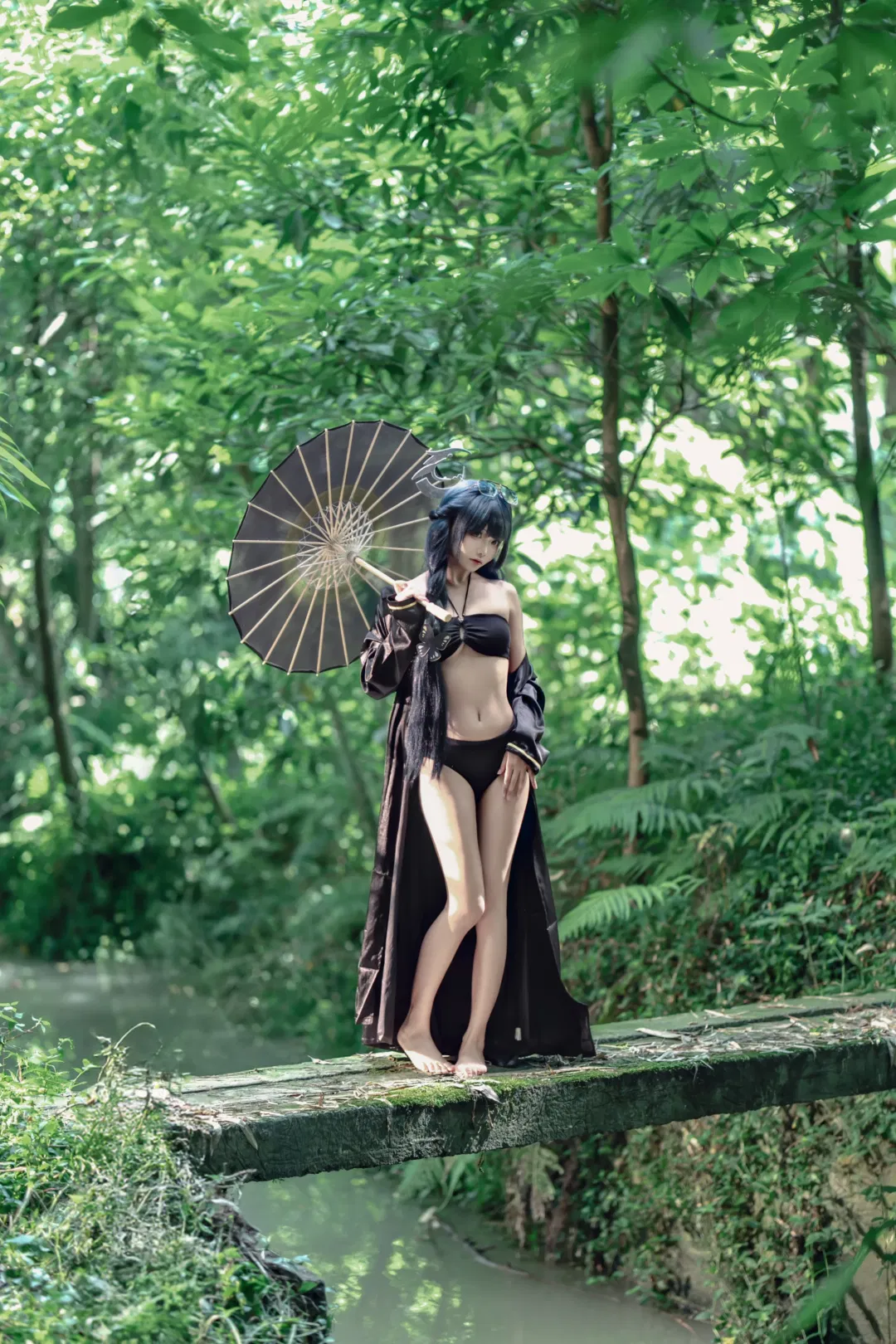 【龍華妃咲cos】蔚藍檔案水著竹林外景拍攝記錄 - 第 1 張