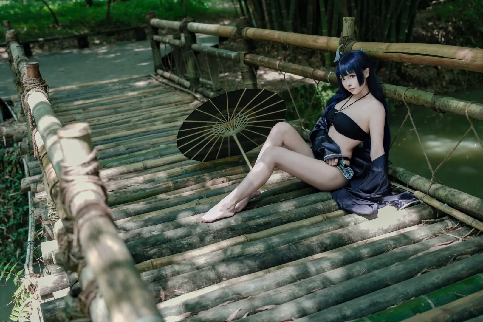 【龍華妃咲cos】蔚藍檔案水著竹林外景拍攝記錄 - 第 2 張