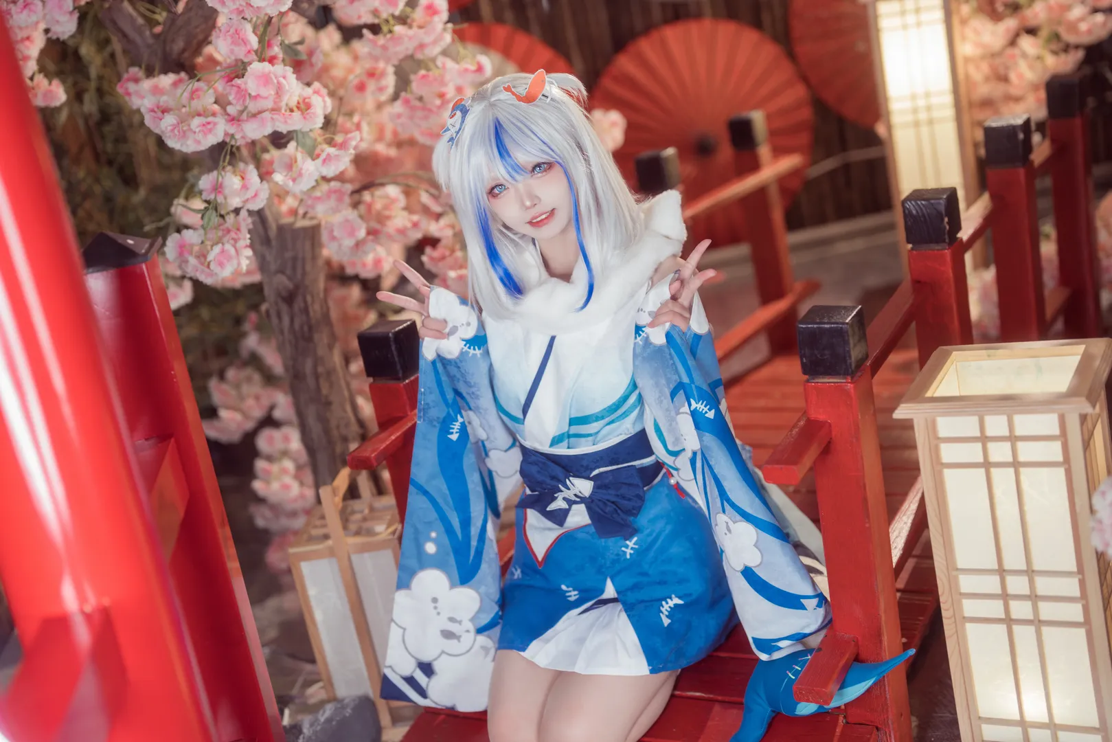 【Gura cos】化身可爱小鲨鱼的和风装扮 - 第 8 张
