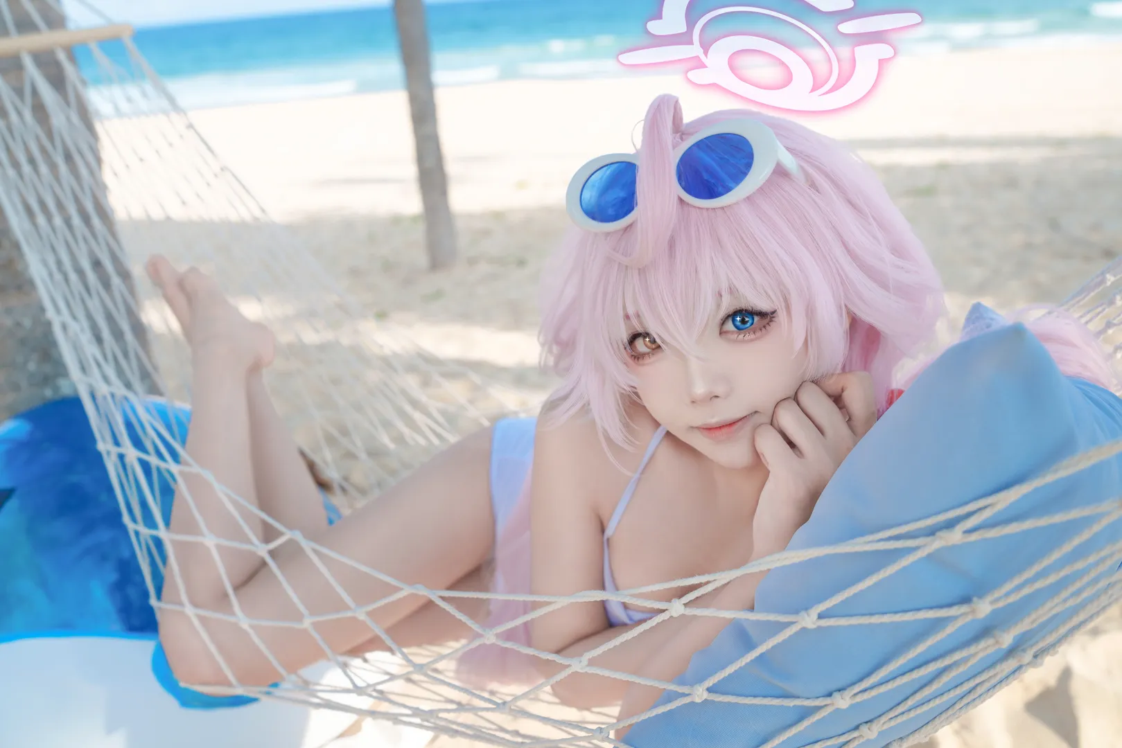 【小鳥遊星野cos】蔚藍檔案的海邊假日，狂風中定格清爽夏日 - 第 2 張