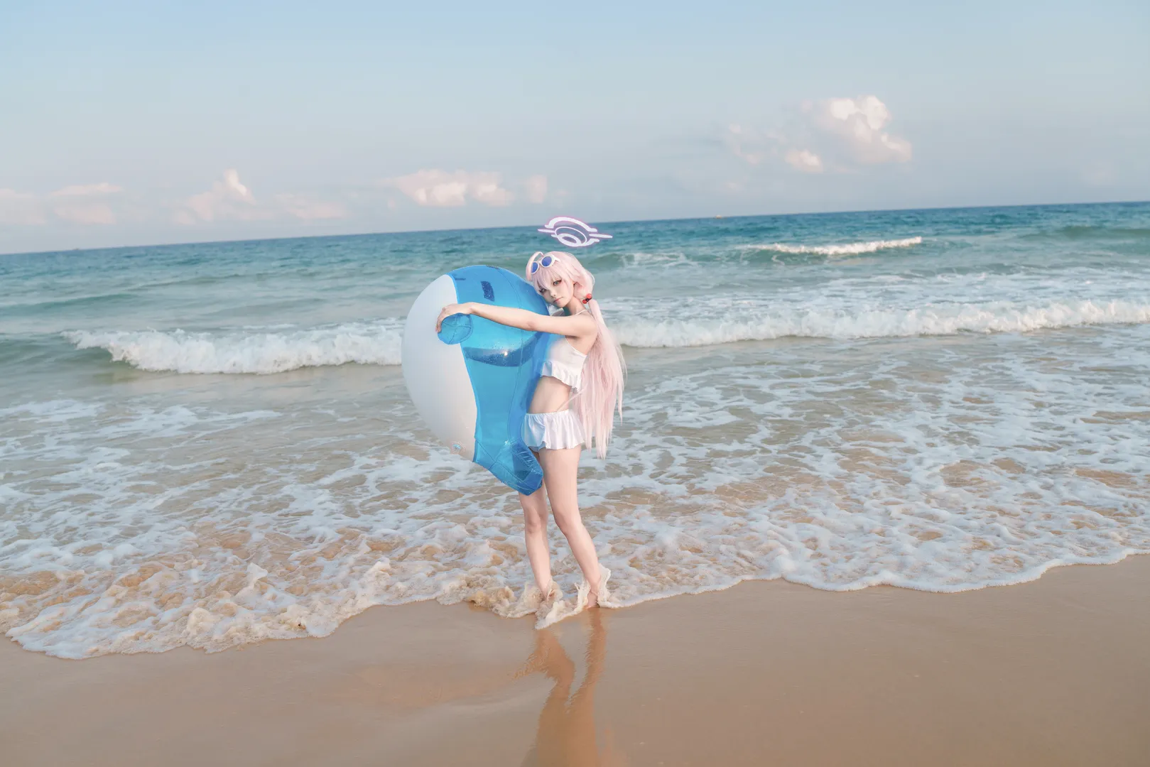 【小鳥遊星野cos】蔚藍檔案的海邊假日，狂風中定格清爽夏日 - 第 7 張
