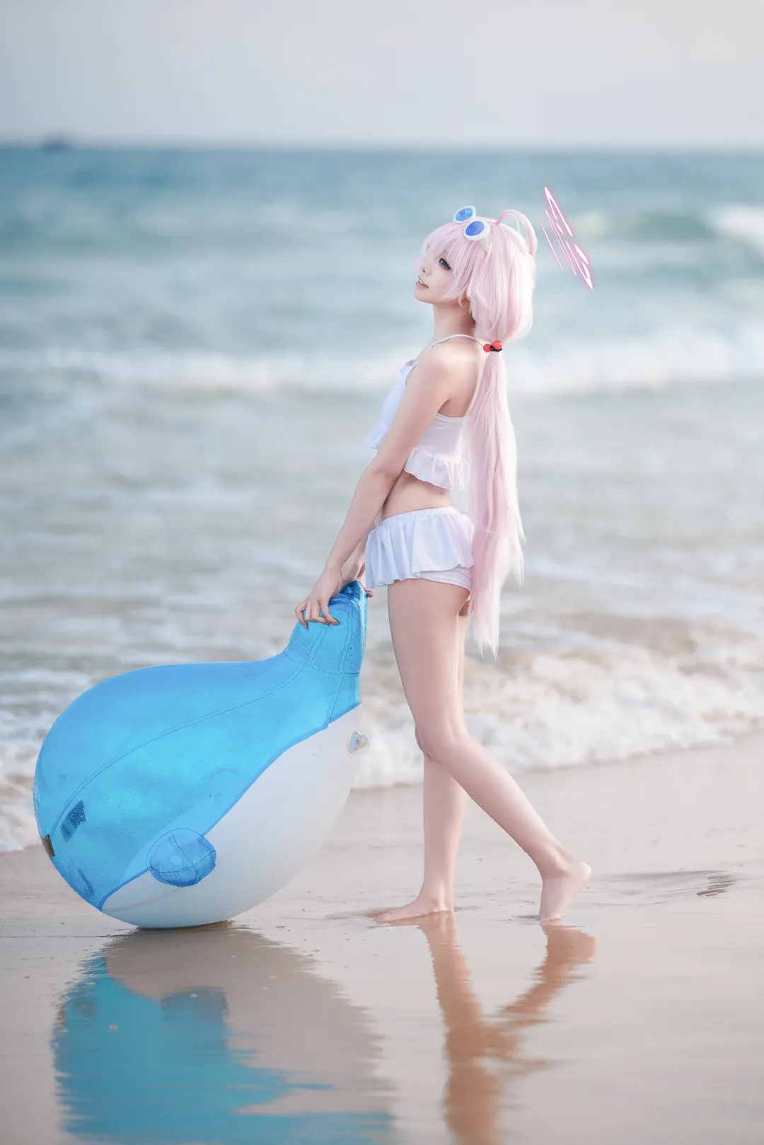 【小鳥遊星野cos】蔚藍檔案的海邊假日，狂風中定格清爽夏日 - 第 8 張