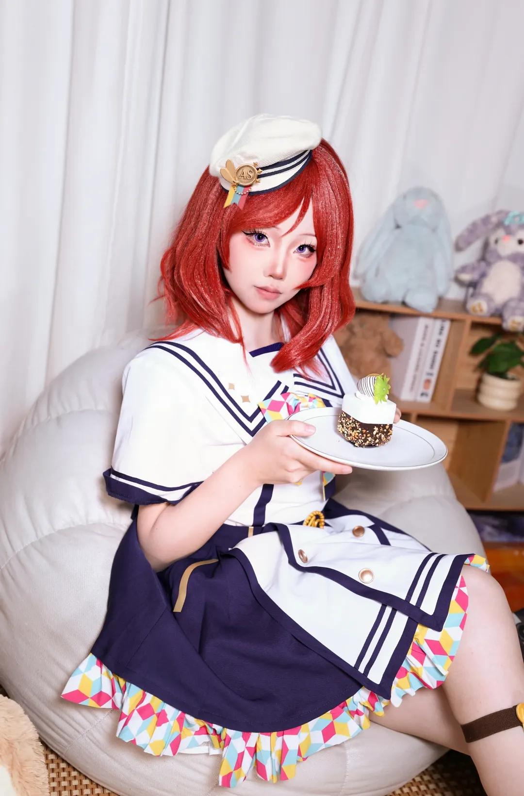 【西木野真姬cos】水手服與粉色長筒襪的元氣還原 - 第 1 張