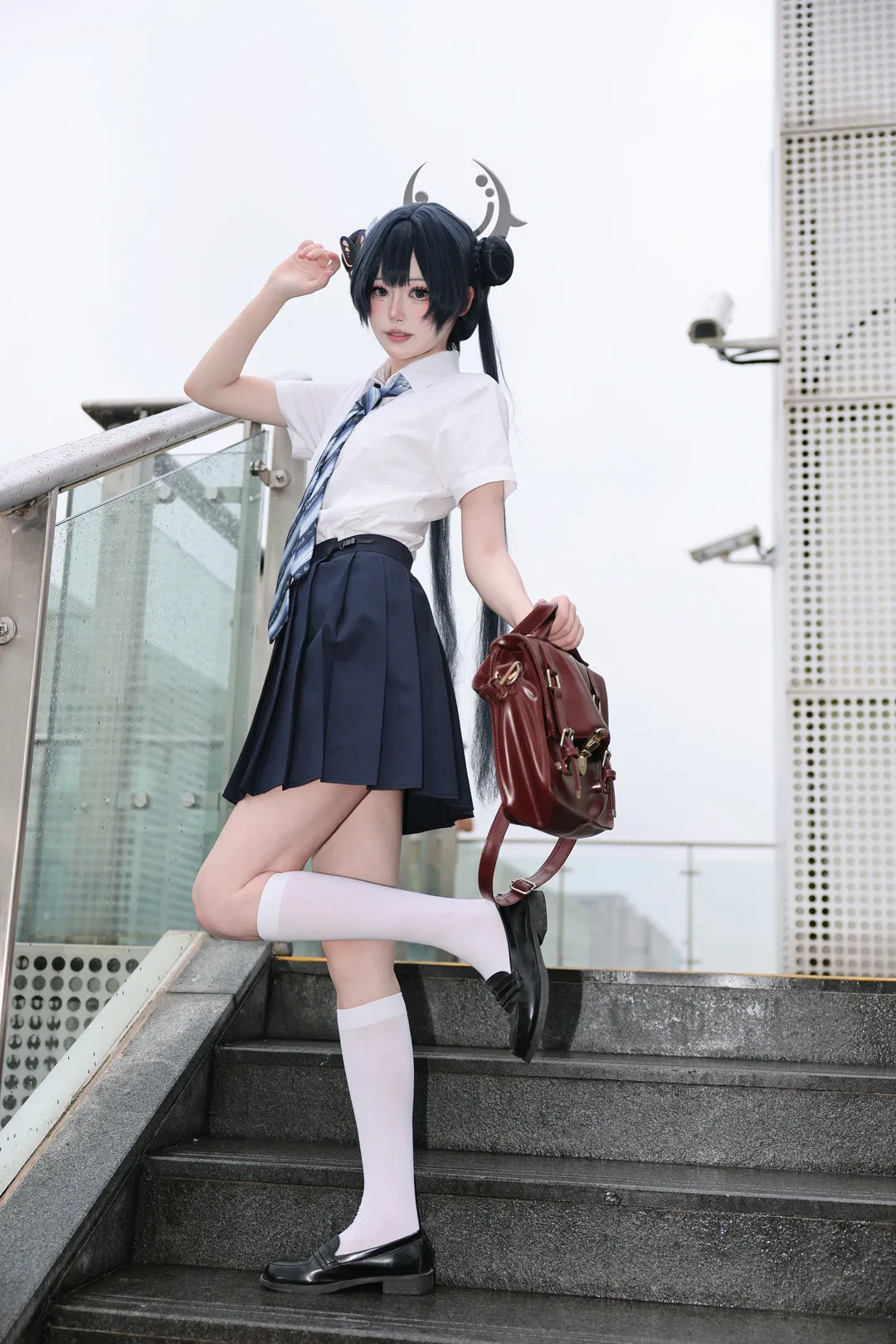 【蔚藍檔案妃咲cos】陰雨站臺的JK制服還原 - 第 1 張