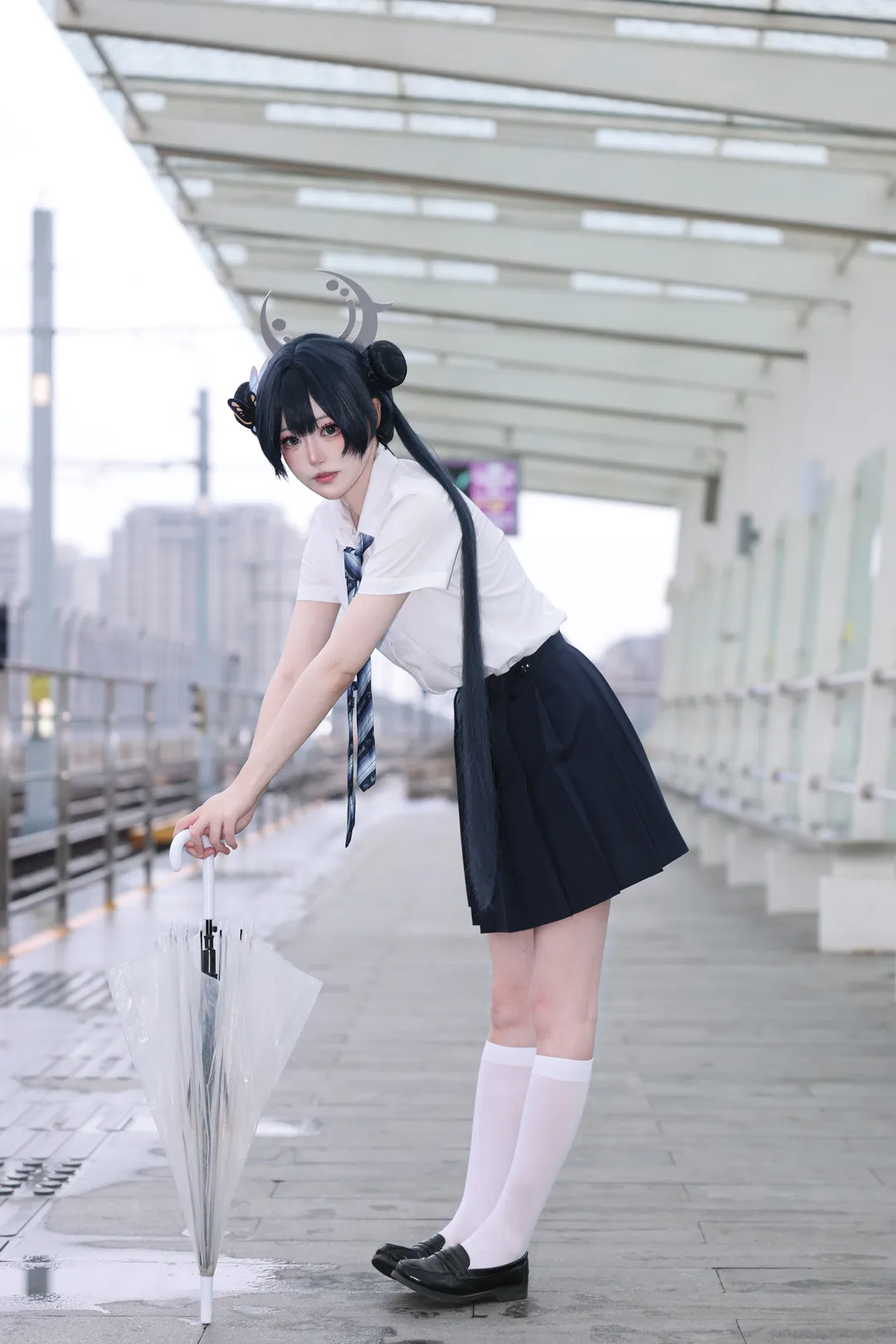 【蔚藍檔案妃咲cos】陰雨站臺的JK制服還原 - 第 3 張