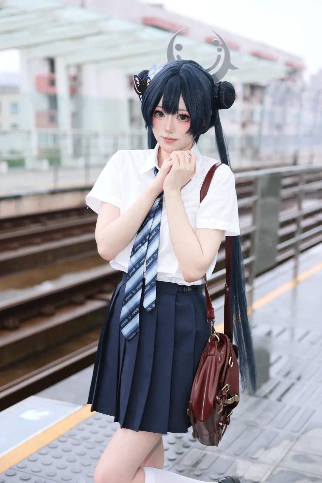 【蔚藍檔案妃咲cos】陰雨站臺的JK制服還原 - 第 4 張