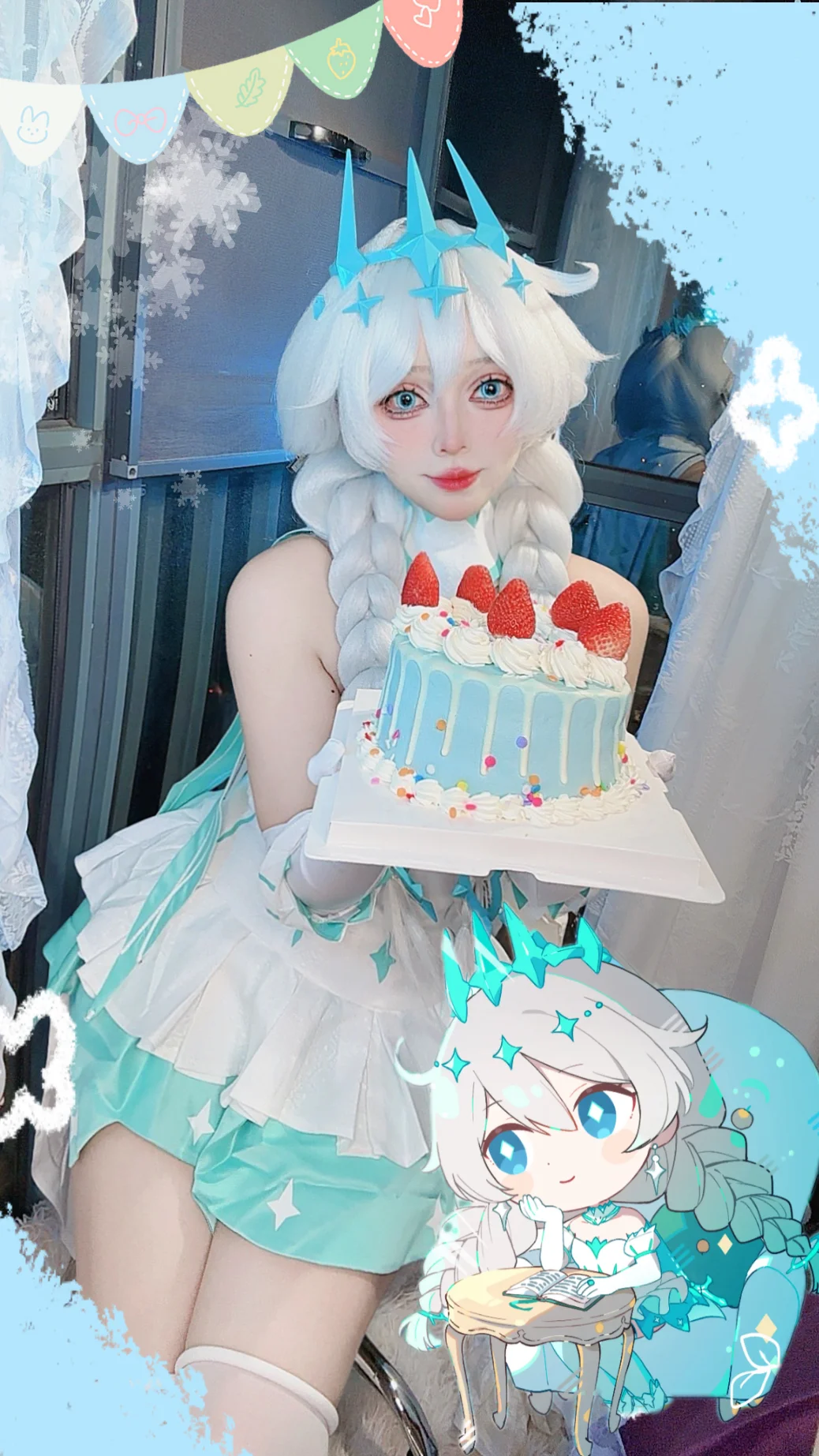 【琪亚娜卡斯兰娜cos】崩坏3冬之公主，亲手捧上生日蛋糕。 - 第 1 张
