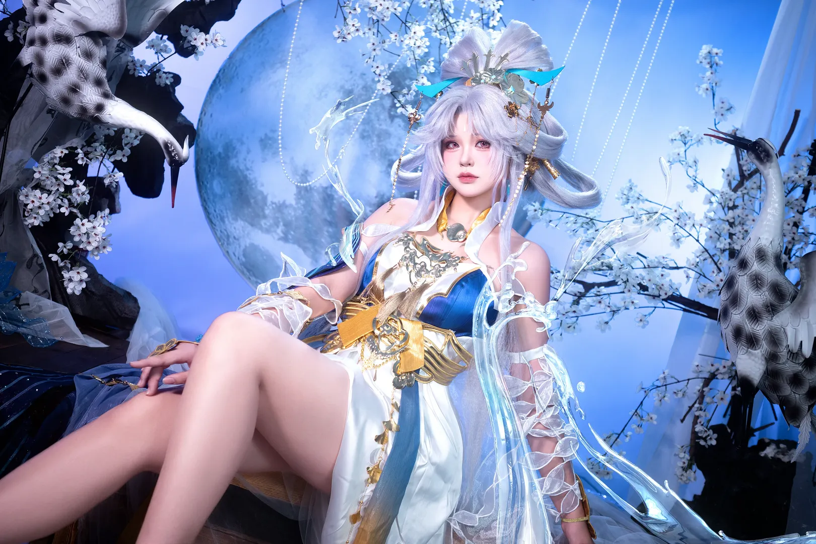 【嫦娥cos】王者荣耀嫦娥落星盏，月下托举星辰 - 第 4 张