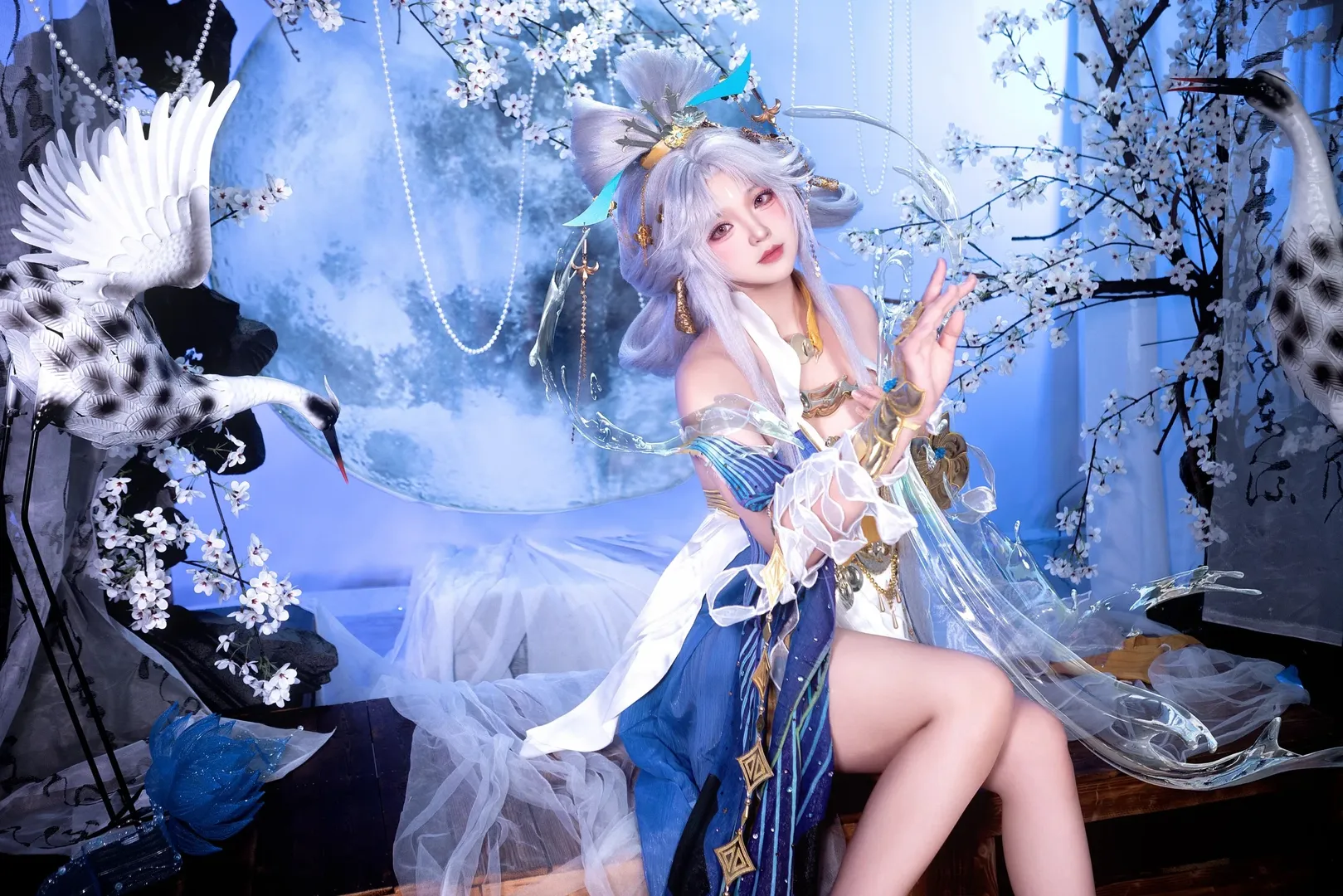 【嫦娥cos】王者荣耀嫦娥落星盏，月下托举星辰 - 第 5 张