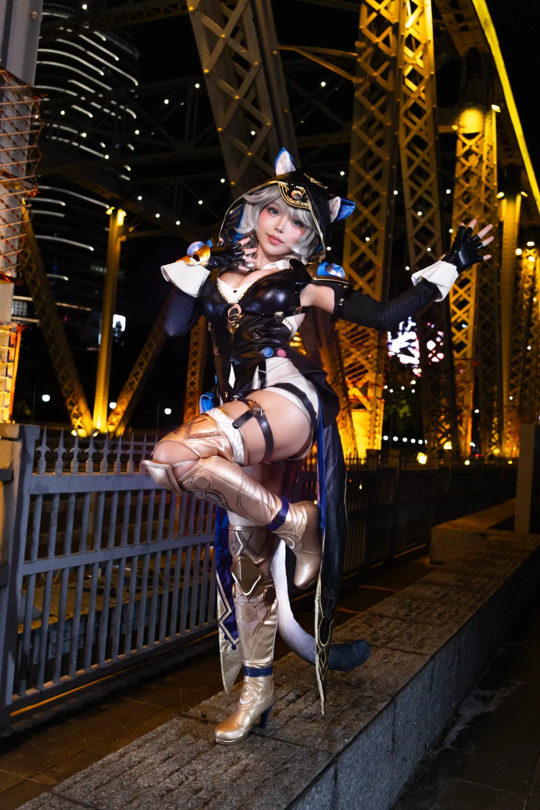 崩坏星穹铁道赛飞儿cos 暗夜中高傲的猫咪 - 第 3 张