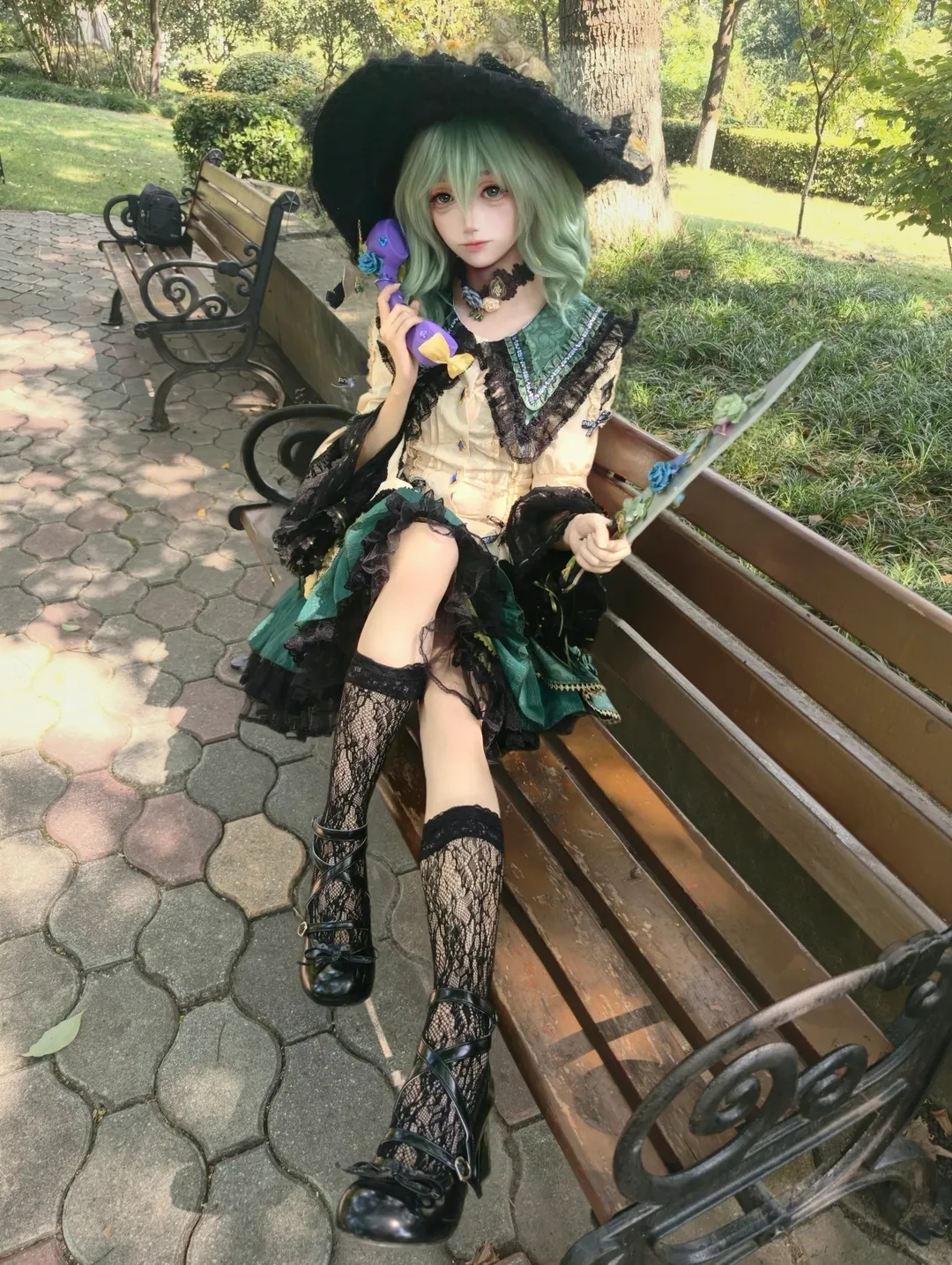 【古明地恋cos】东方Project古明地恋，魔女洛丽塔风格公园外拍 - 第 1 张