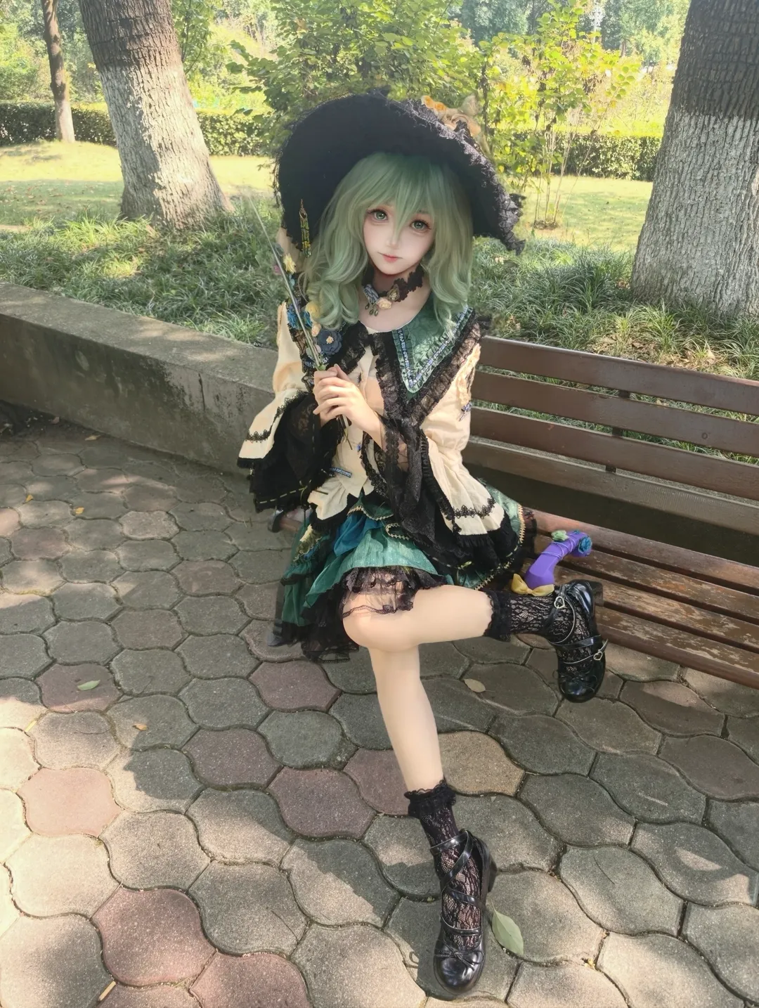 【古明地恋cos】东方Project古明地恋，魔女洛丽塔风格公园外拍 - 第 2 张