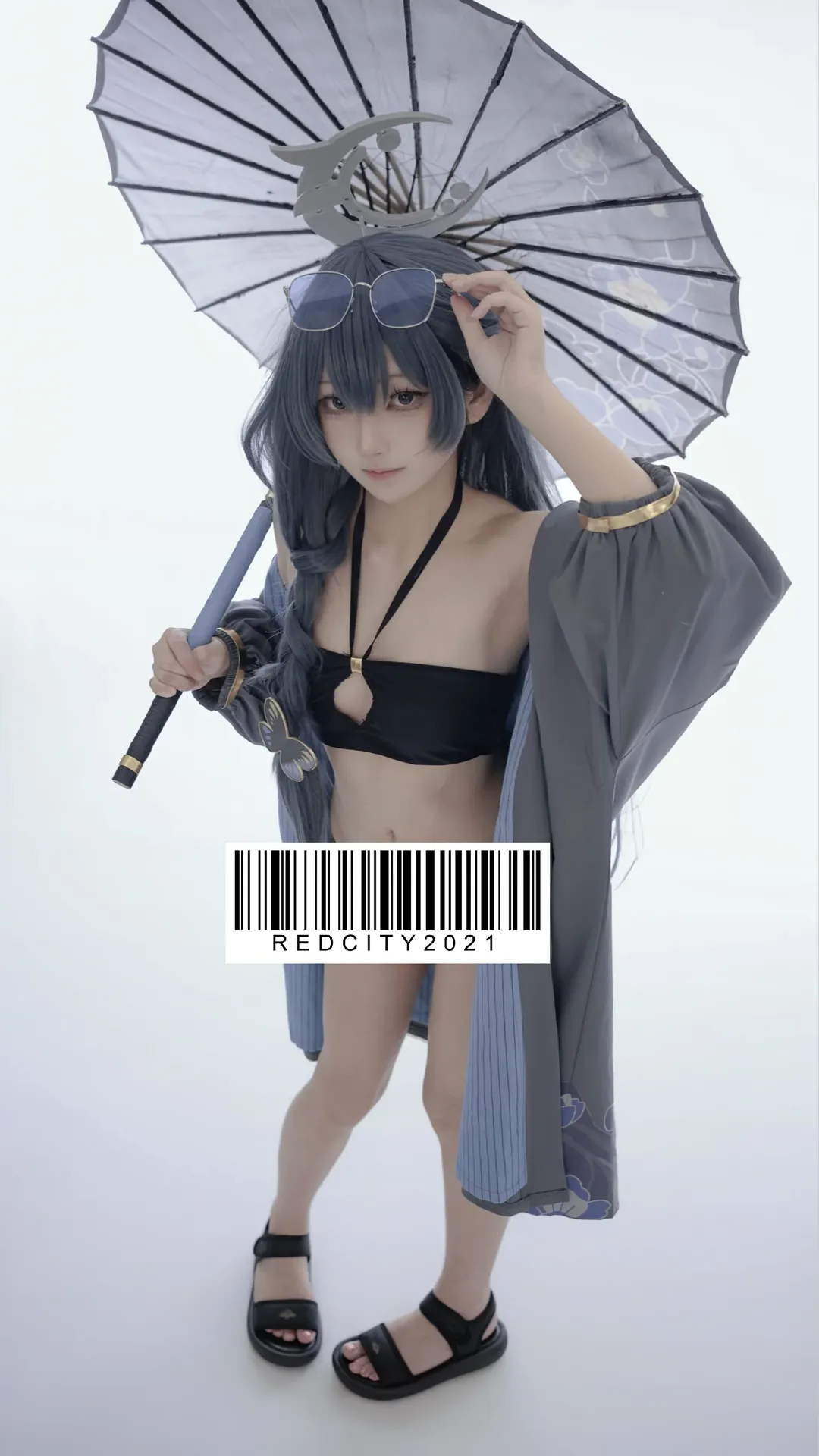 【龍華妃咲cos】蔚藍檔案水著裝扮的純白記錄 - 第 1 張