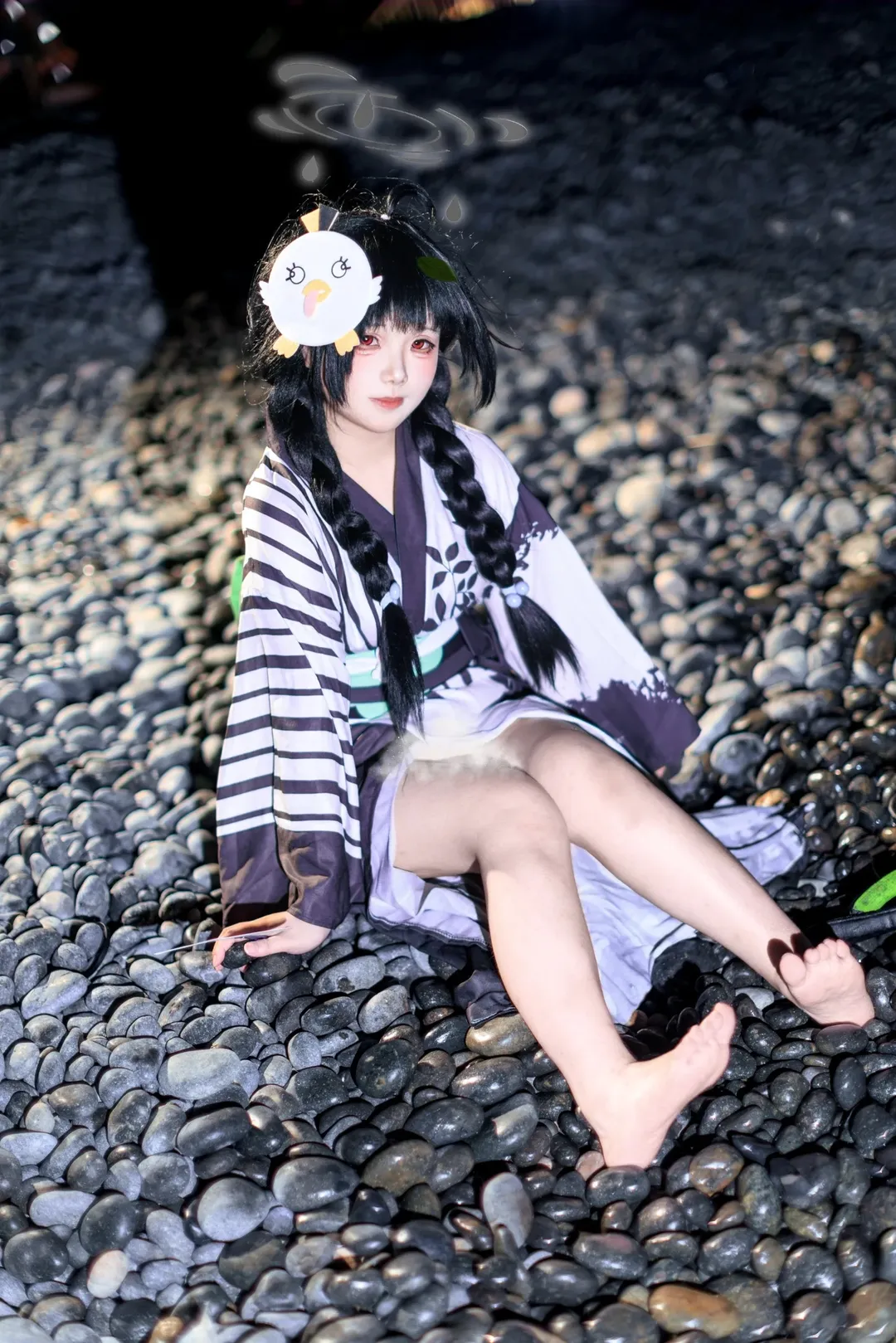 【霞澤美遊cos】深夜河灘的浴衣寫真與仙女棒 - 第 2 張
