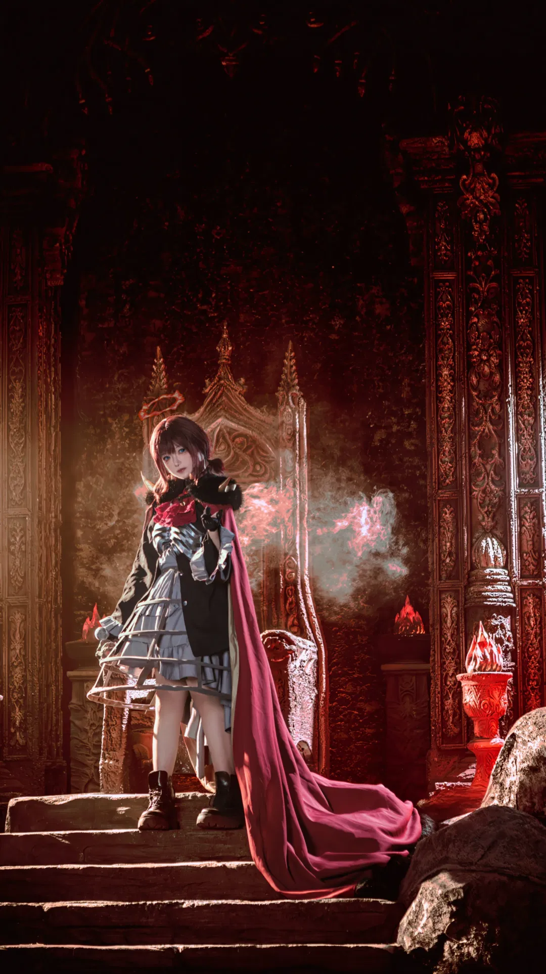 【芹泽仁菜cos】暗黑王座与魔王少女，还原少女哭泣乐队摇滚张力 - 第 2 张