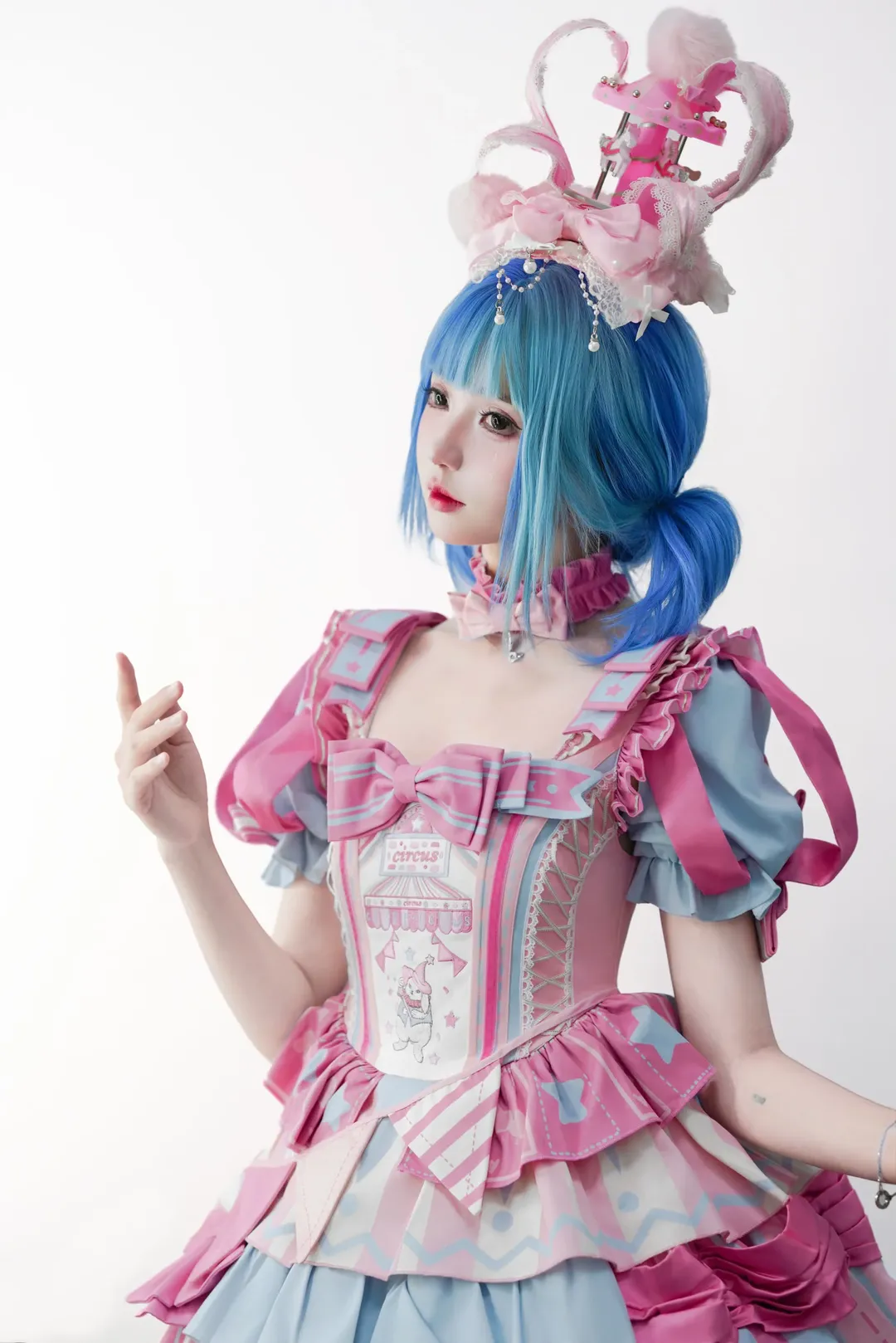 【红桃皇后cos】粉蓝双色的马戏团洛丽塔少女 - 第 3 张