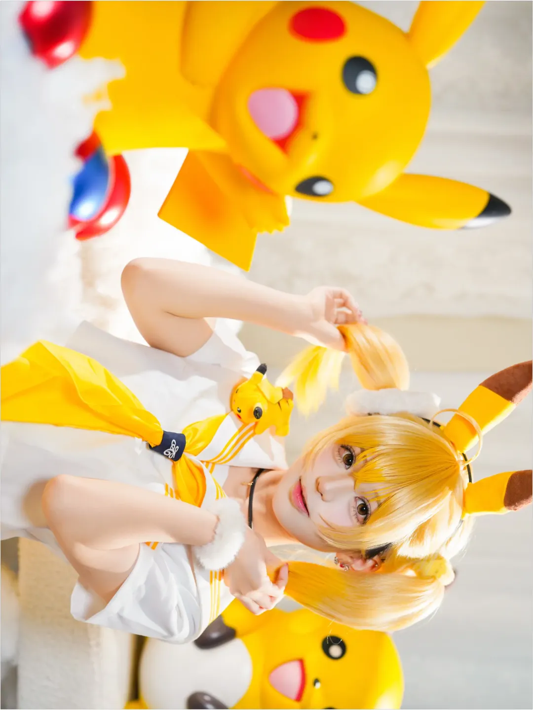 【皮卡丘cos】宝可梦黄色系穿搭，元气少女十万伏特警告 - 第 3 张