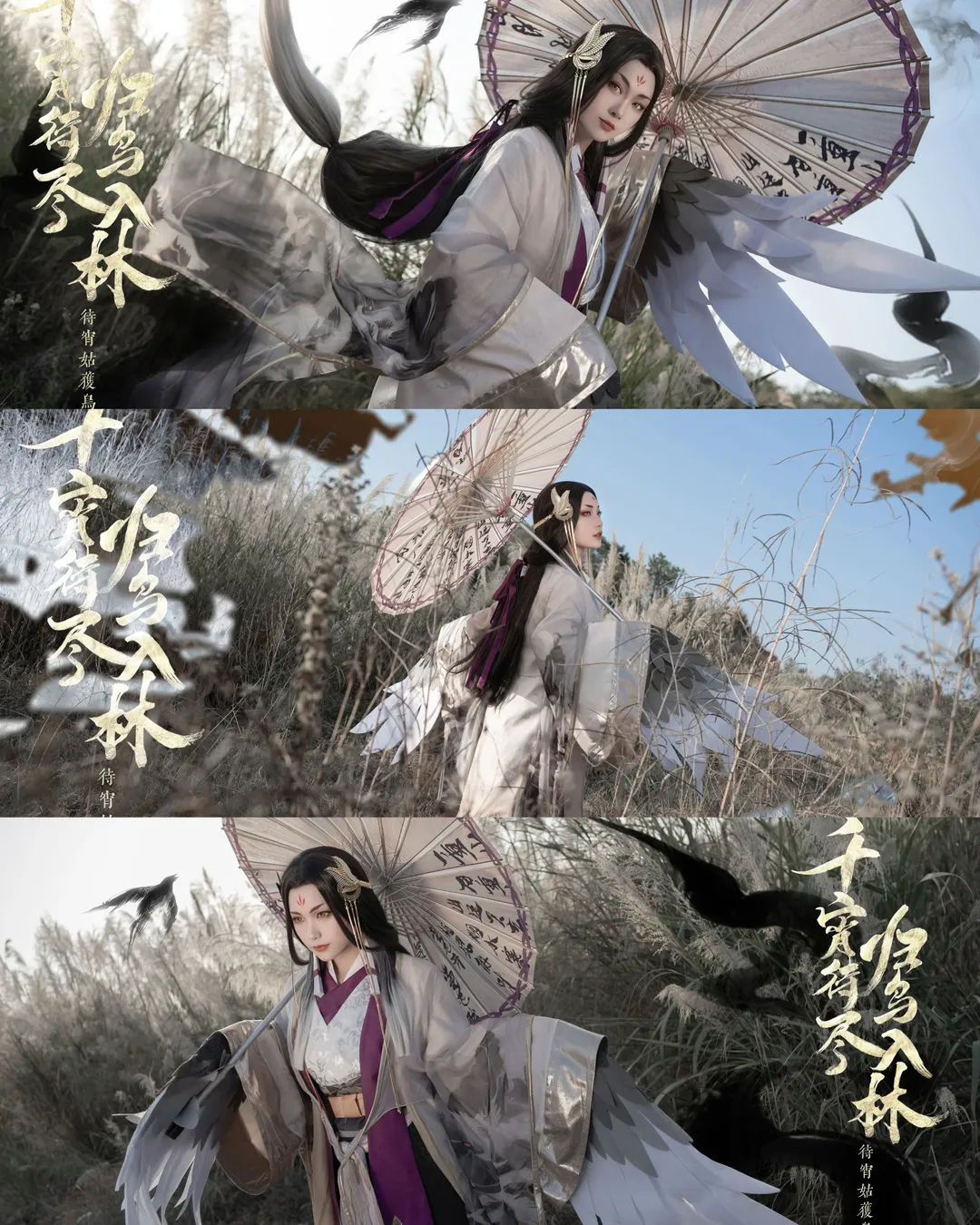 阴阳师SP待宵姑获鸟cos，梅州芦苇荡里的水墨羽翼 - 第 1 张