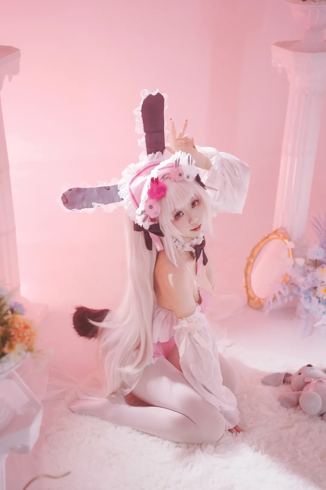 【哈尔福德cos】碧蓝航线兔女郎，中秋节的粉色兔兔 - 第 6 张