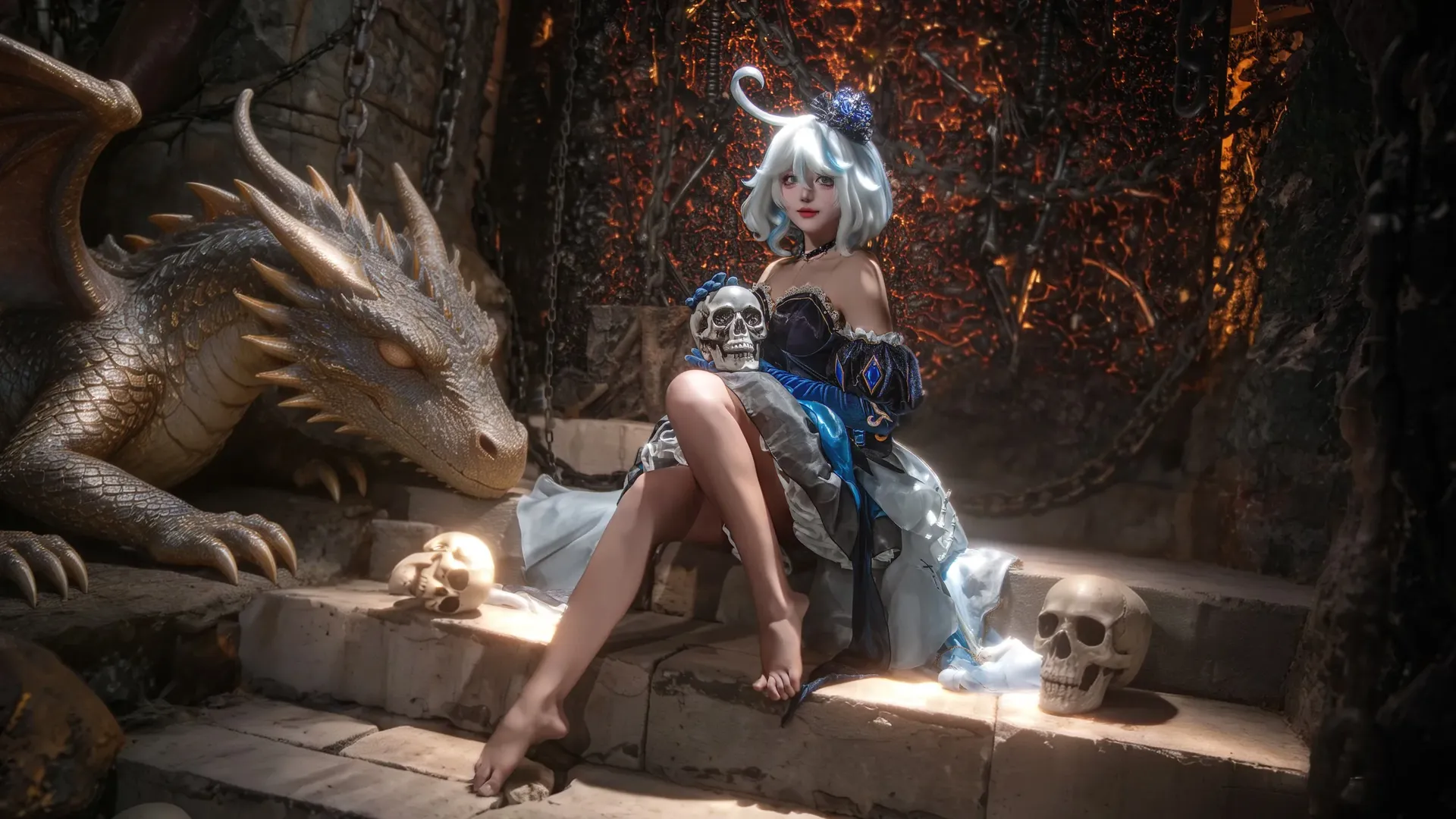 【芙宁娜cos】地牢里的暗黑水神，与死亡共生的孤高气质 - 第 2 张