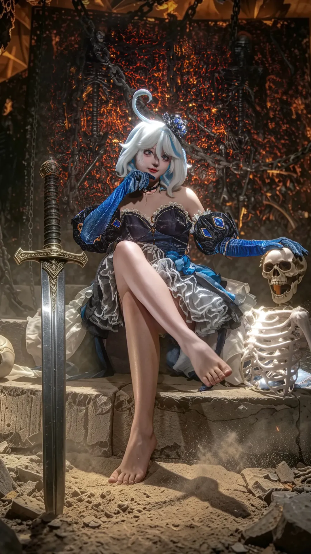 【芙宁娜cos】地牢里的暗黑水神，与死亡共生的孤高气质 - 第 4 张