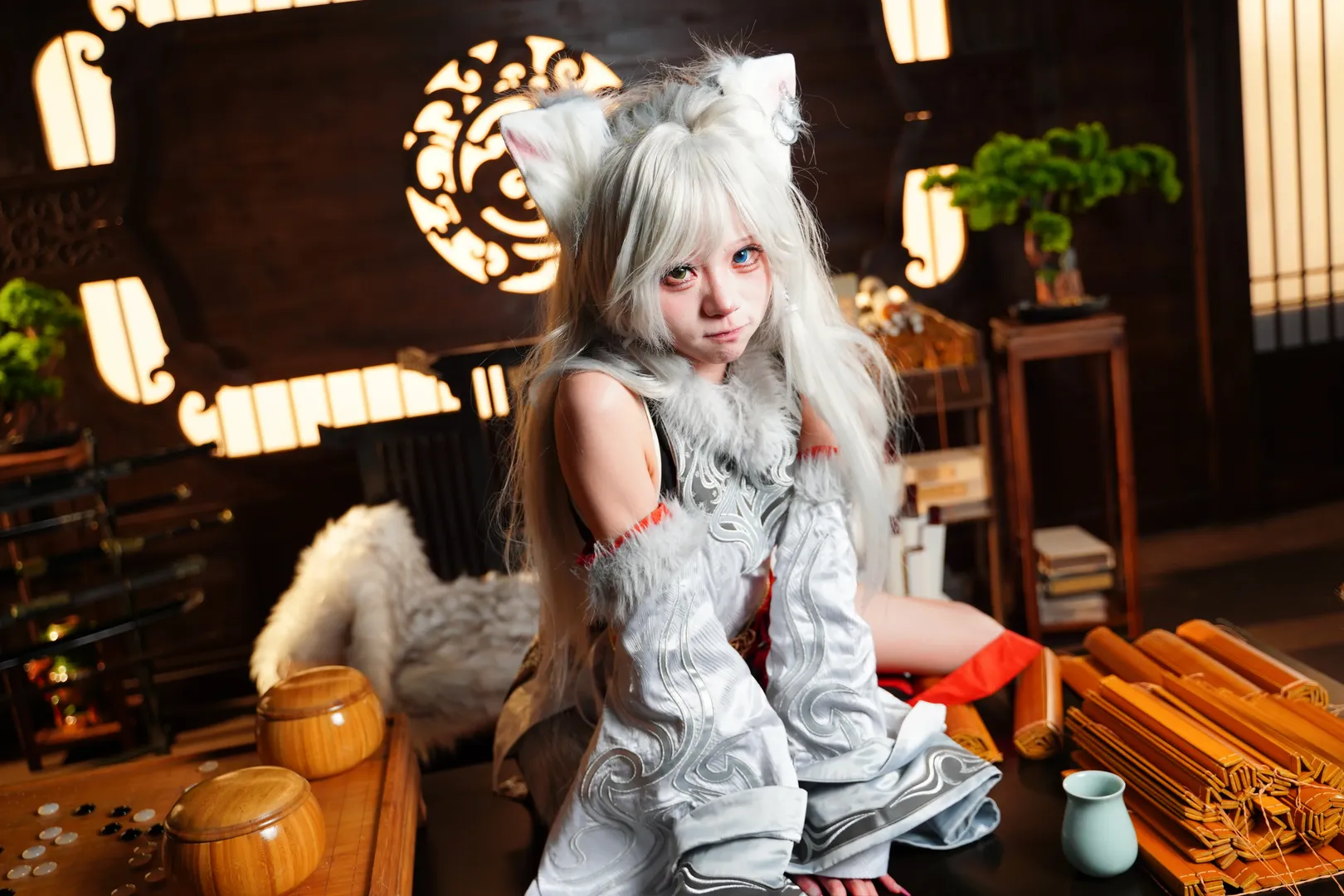 银月cos 凡人修仙传 生死相随的银白狐耳少女 - 第 9 张