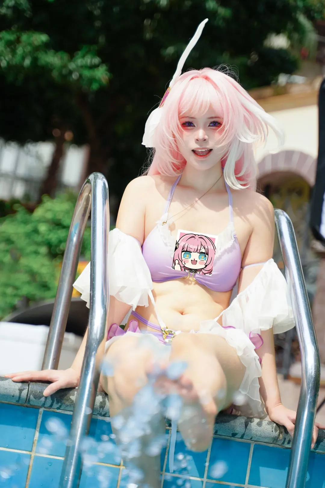 爱莉希雅cos，夏日泳池水着写真 - 第 2 张