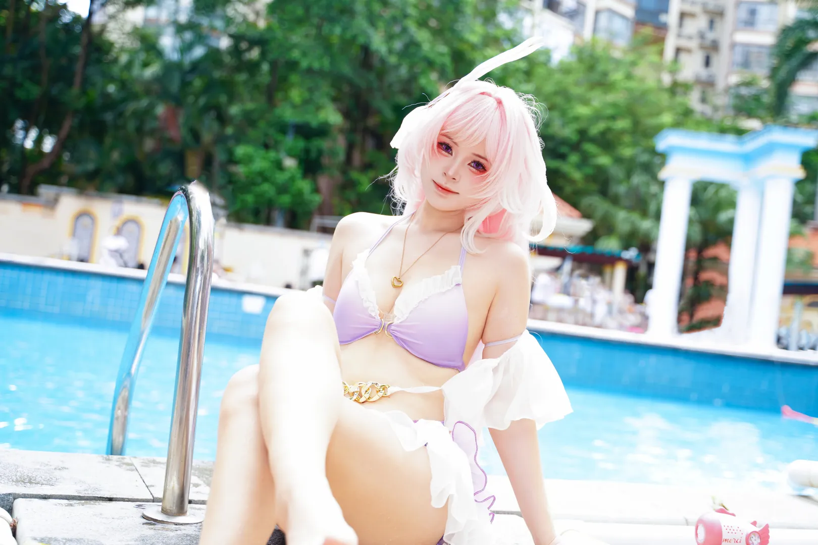 爱莉希雅cos，夏日泳池水着写真 - 第 5 张