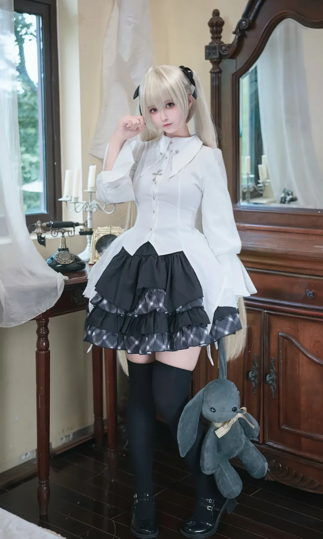 【春日野穹cos】緣之空裡的復古雙馬尾洋裝少女 - 第 2 張