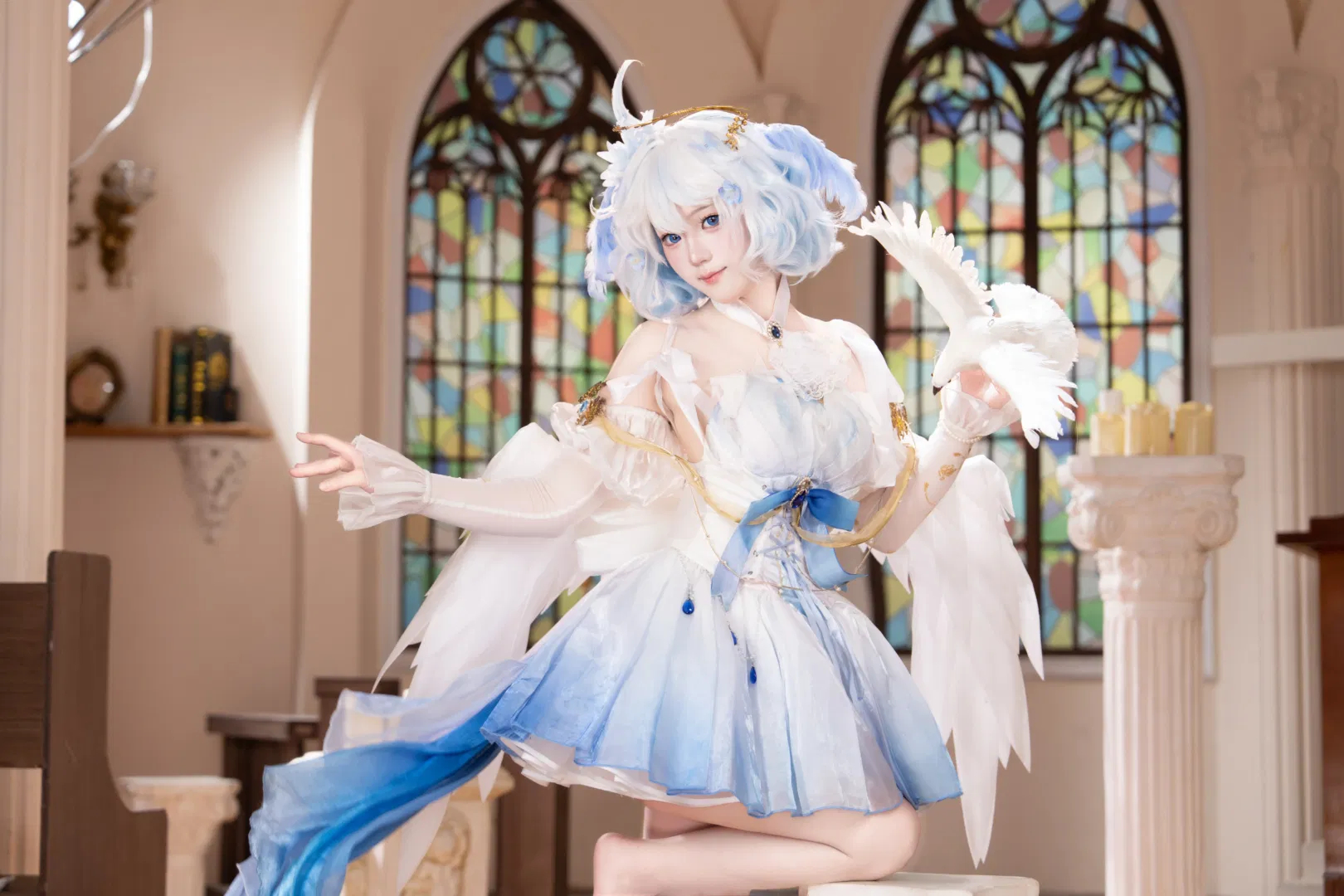 【芙寧娜cos】原神天使芙降臨，記錄一次夢幻教堂拍攝 - 第 3 張