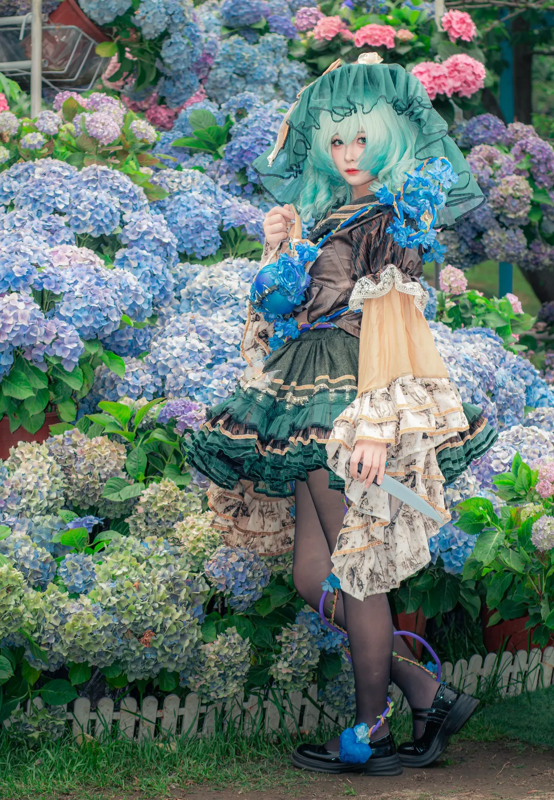 【古明地恋cos】东方project绣球花海下的梦幻捕捉 - 第 3 张