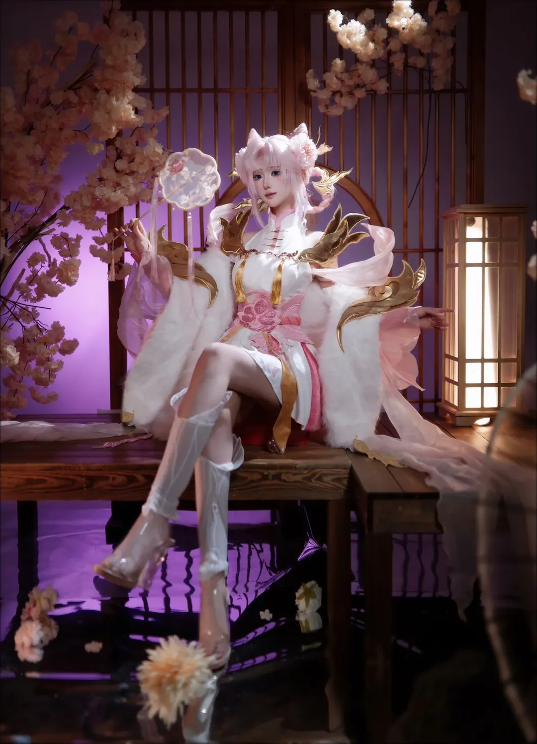 【嫦娥cos】王者荣耀拒霜思皮肤 梦幻仙境里的清冷仙子 - 第 8 张