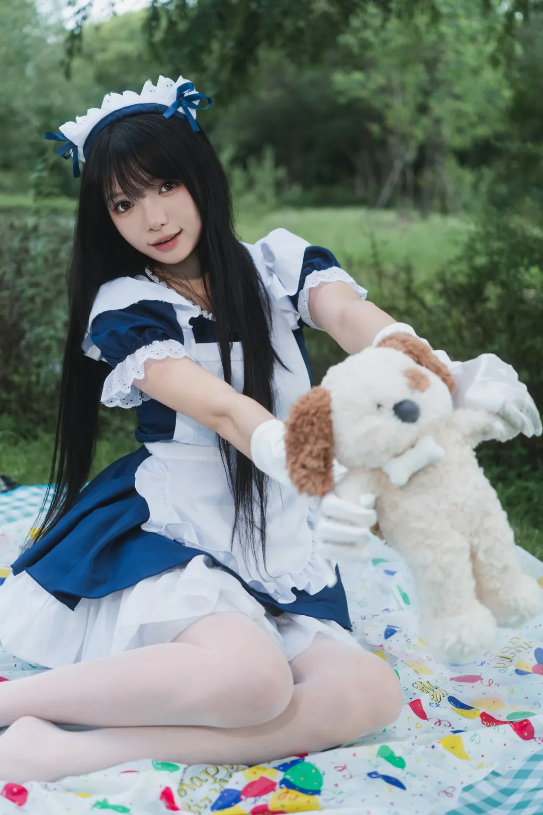 西溪湿地的夏日天使女仆装泡泡机写真 - 第 4 张