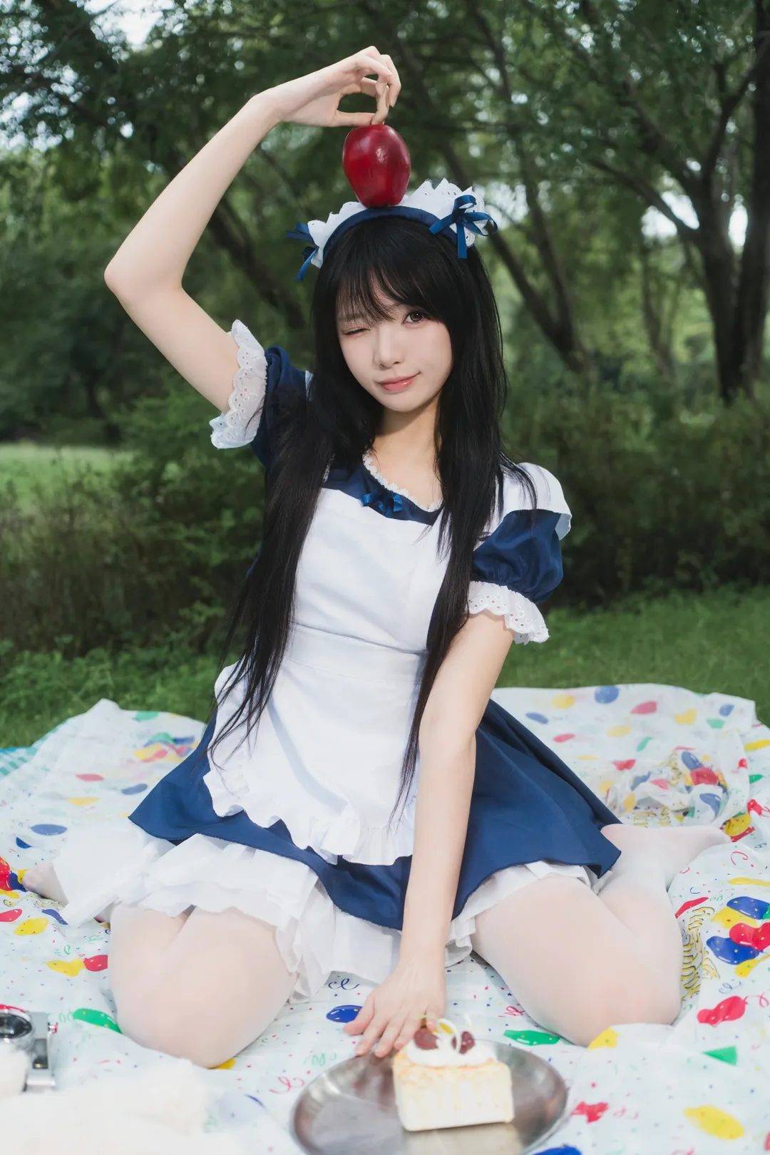 西溪湿地的夏日天使女仆装泡泡机写真 - 第 6 张